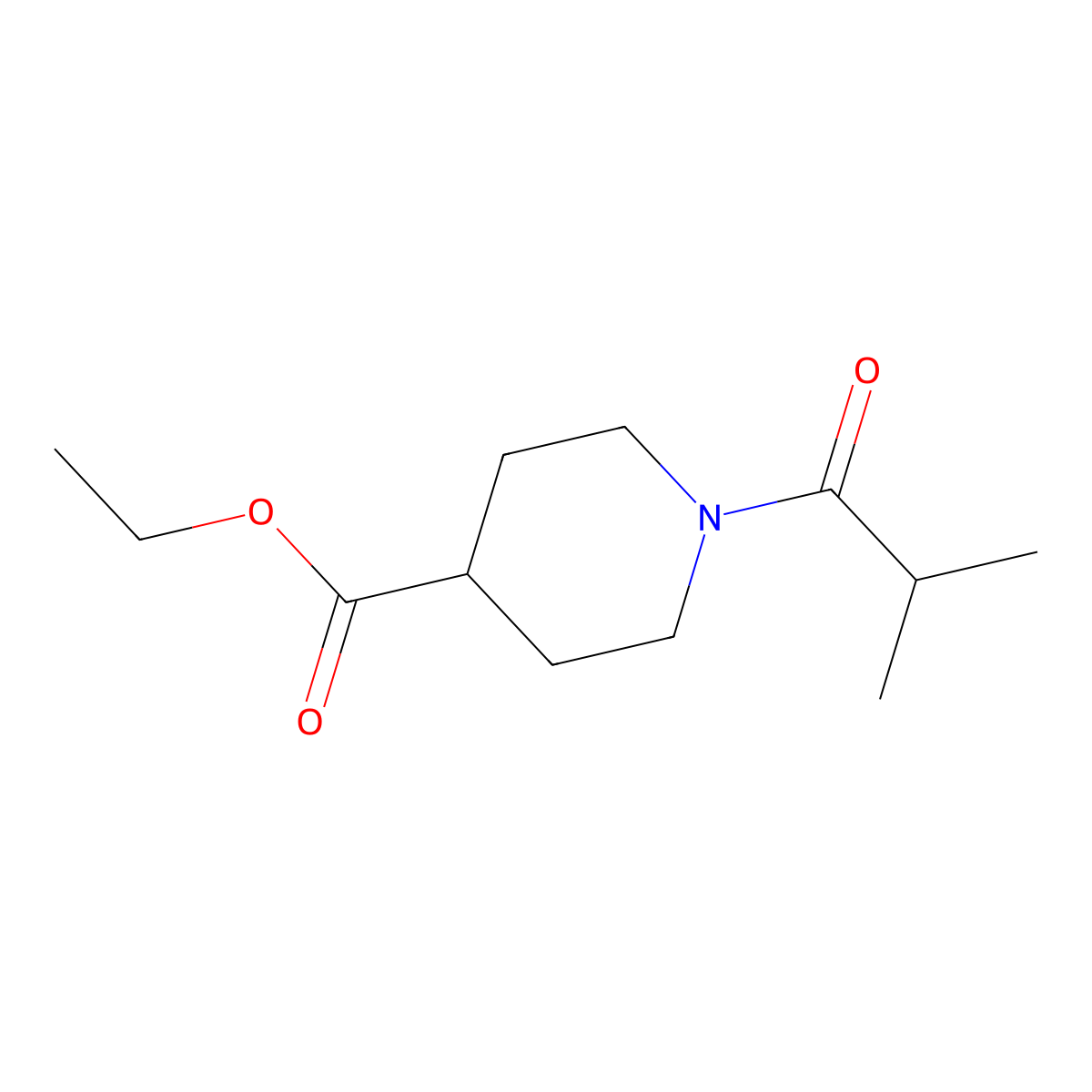Ethyl 1-isobutyrylpiperidine-4-carboxylate molecular structure, CAS 330985-25-6