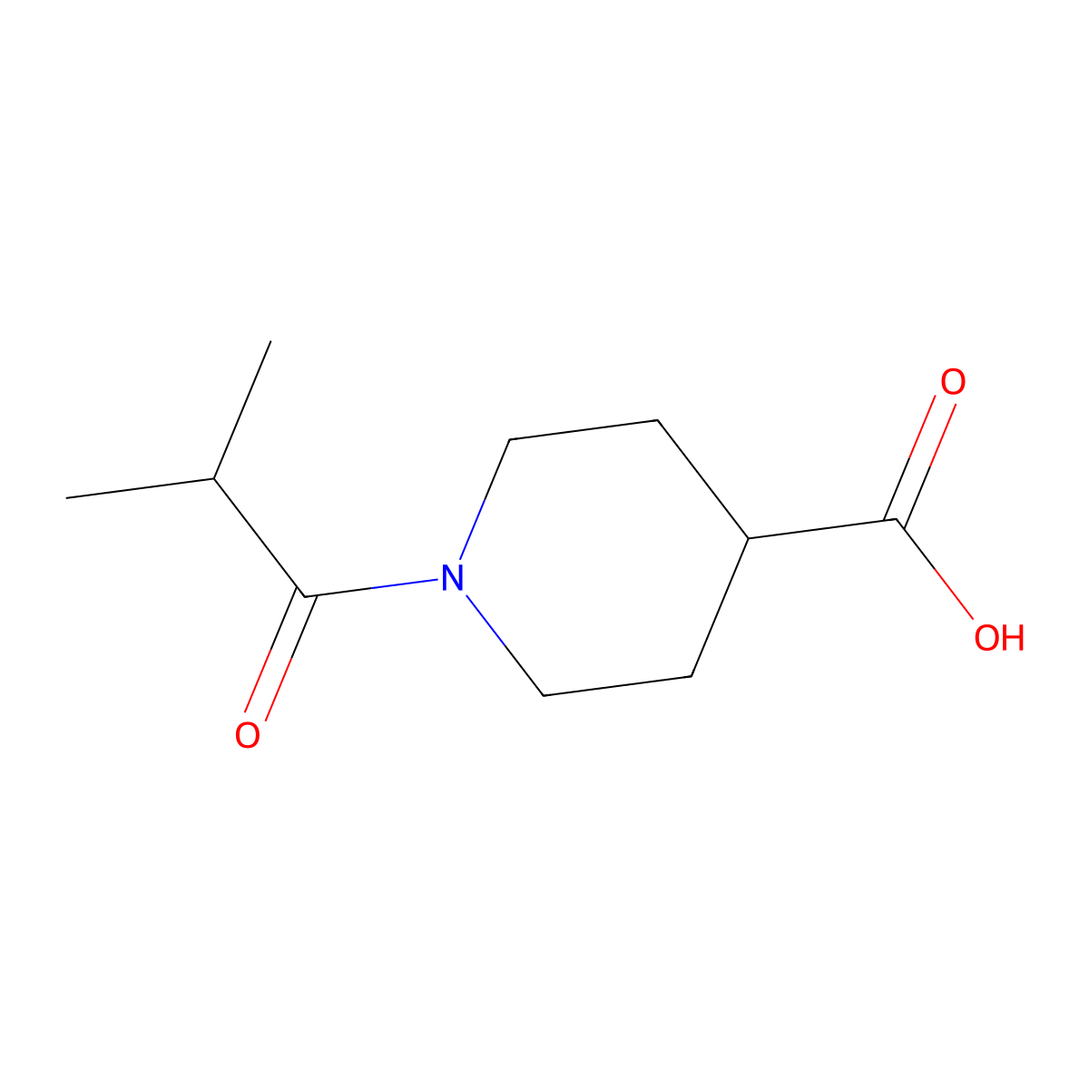 1-(2-Methylpropanoyl)piperidine-4-carboxylic acid molecular structure, CAS 330985-26-7