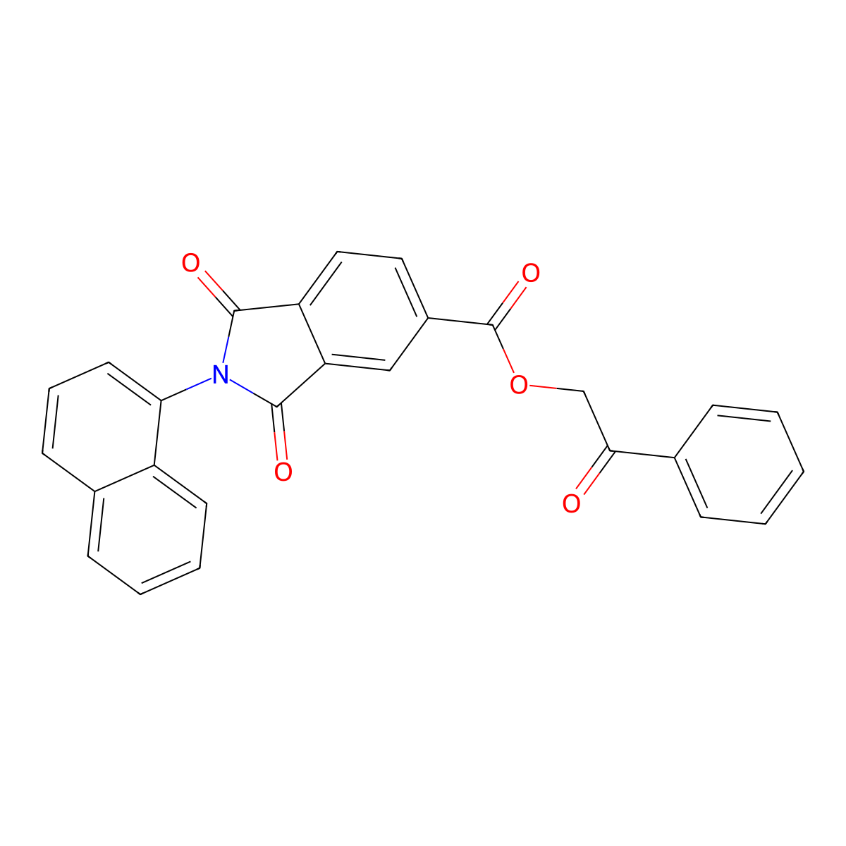 2-Oxo-2-phenylethyl 2-(1-naphthyl)-1,3-dioxoisoindoline-5-carboxylate molecular structure, CAS 330989-80-5