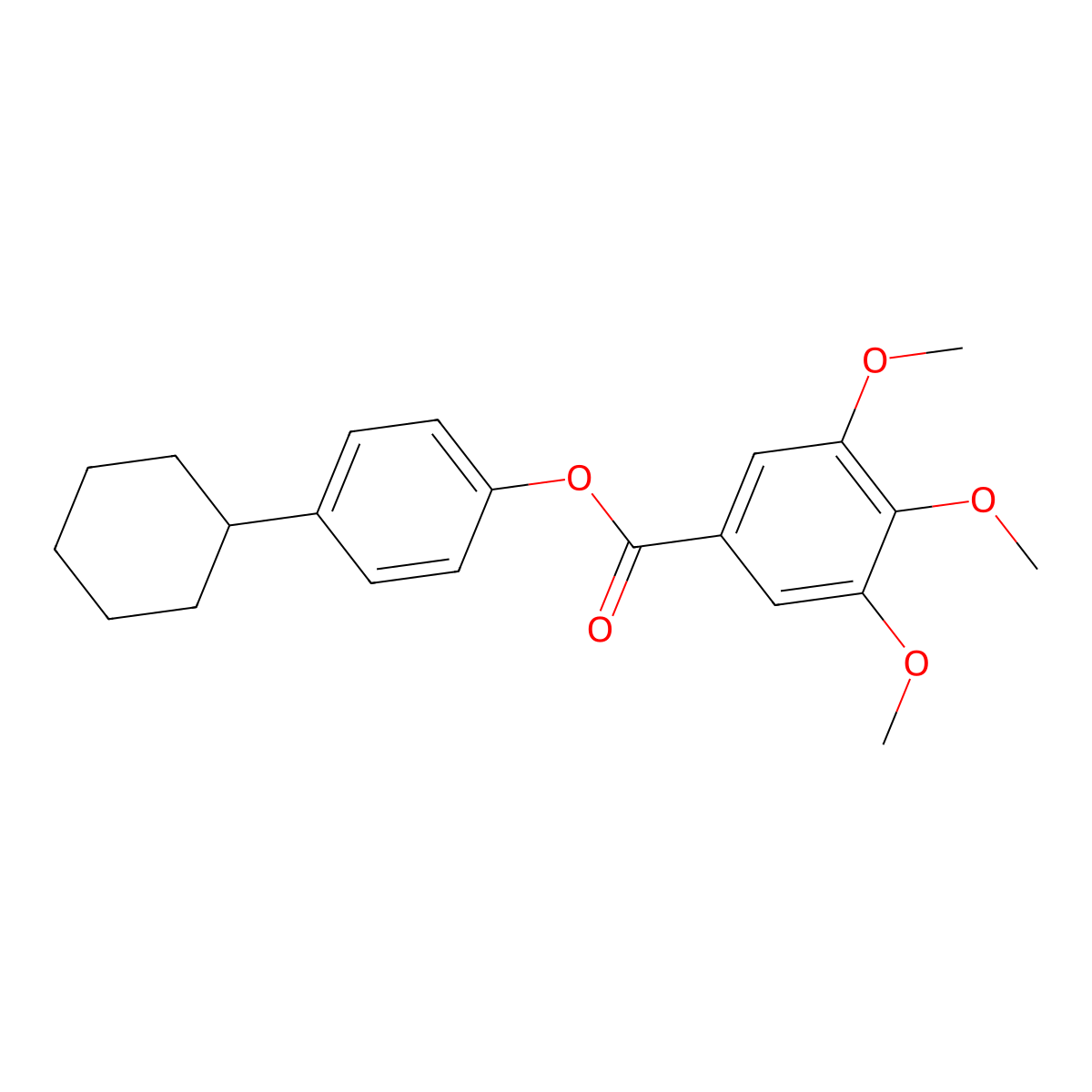4-Cyclohexylphenyl 3,4,5-trimethoxybenzoate molecular structure, CAS 330989-97-4