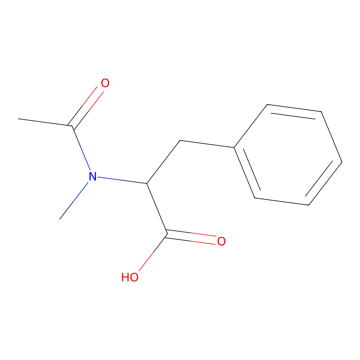 2-(N-methylacetamido)-3-phenylpropanoic acid molecular structure, CAS 33099-07-9