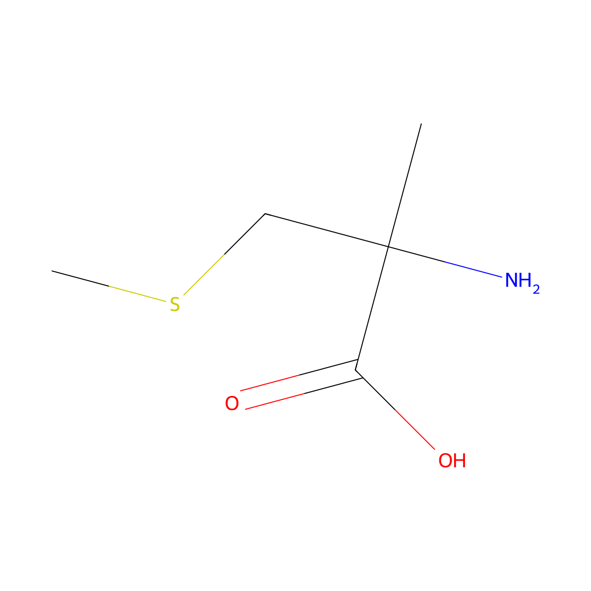 2-Amino-2-methyl-3-(methylsulfanyl)propanoic acid molecular structure, CAS 33099-14-8