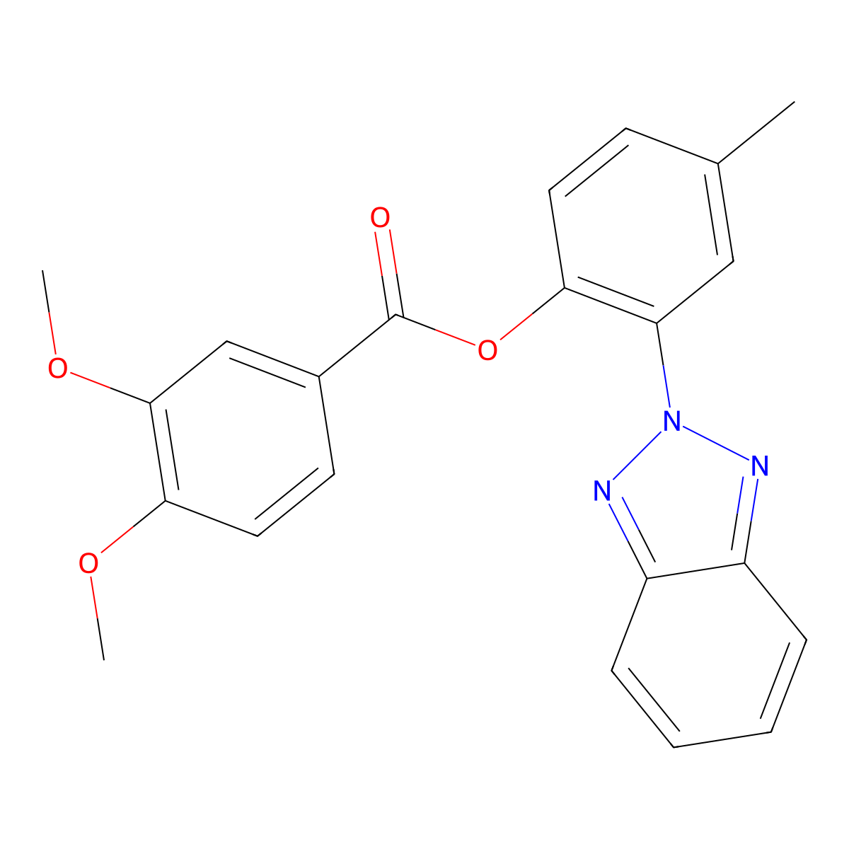 [2-(Benzotriazol-2-yl)-4-methylphenyl] 3,4-dimethoxybenzoate molecular structure, CAS 330990-05-1