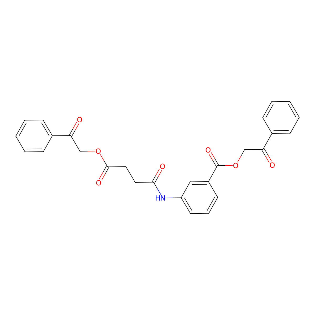 2-Oxo-2-phenylethyl 3-{[4-oxo-4-(2-oxo-2-phenylethoxy)butanoyl]amino}benzoate molecular structure, CAS 330990-26-6