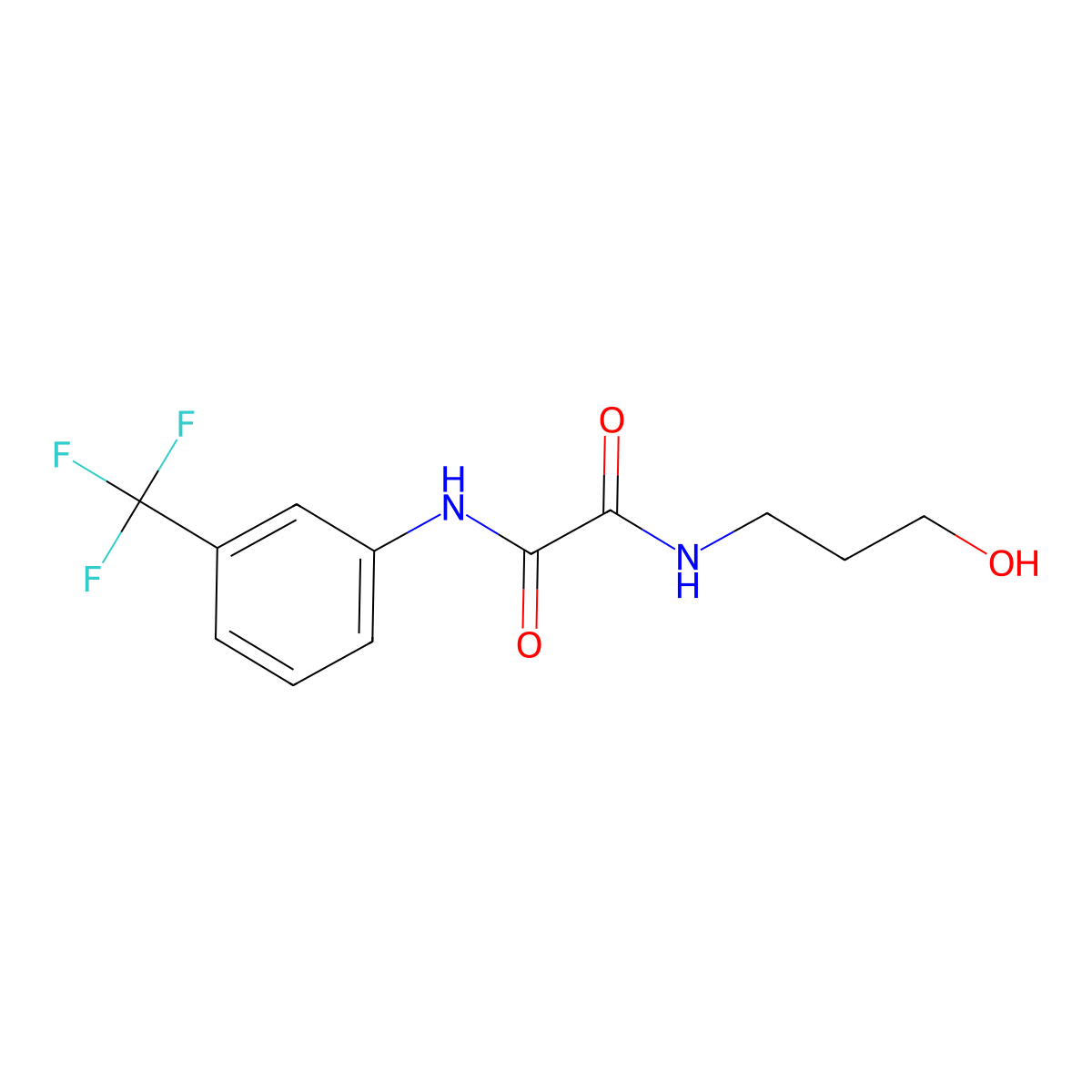 N-(3-hydroxypropyl)-N'-[3-(trifluoromethyl)phenyl]ethanediamide molecular structure, CAS 330990-97-1