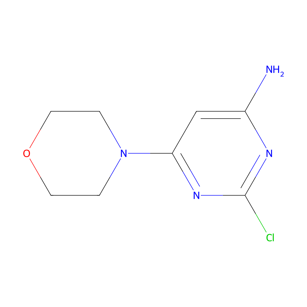 2-Chloro-6-morpholinopyrimidin-4-amine molecular structure, CAS 330993-04-9