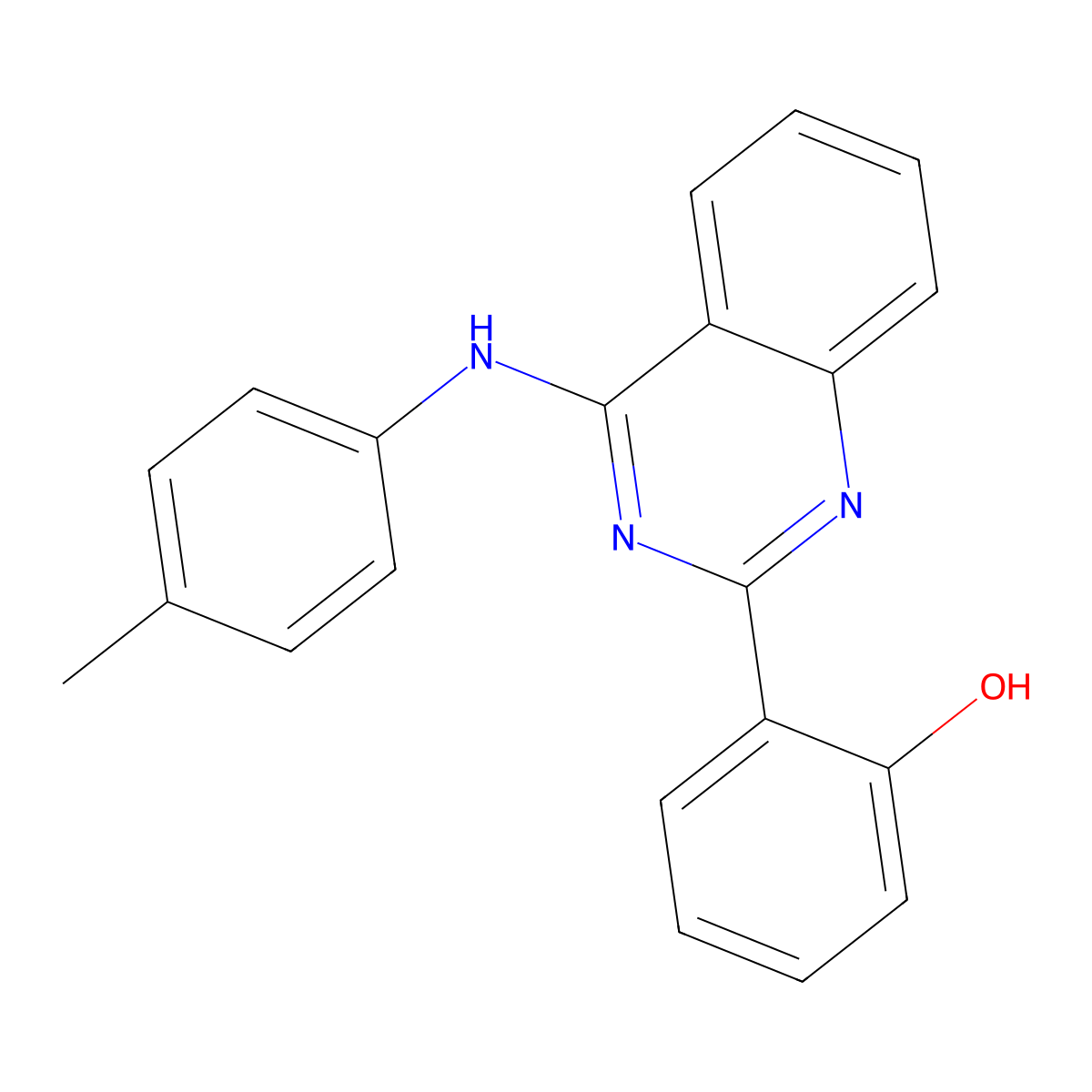 2-(4-(p-Tolylamino)quinazolin-2-yl)phenol molecular structure, CAS 330993-08-3