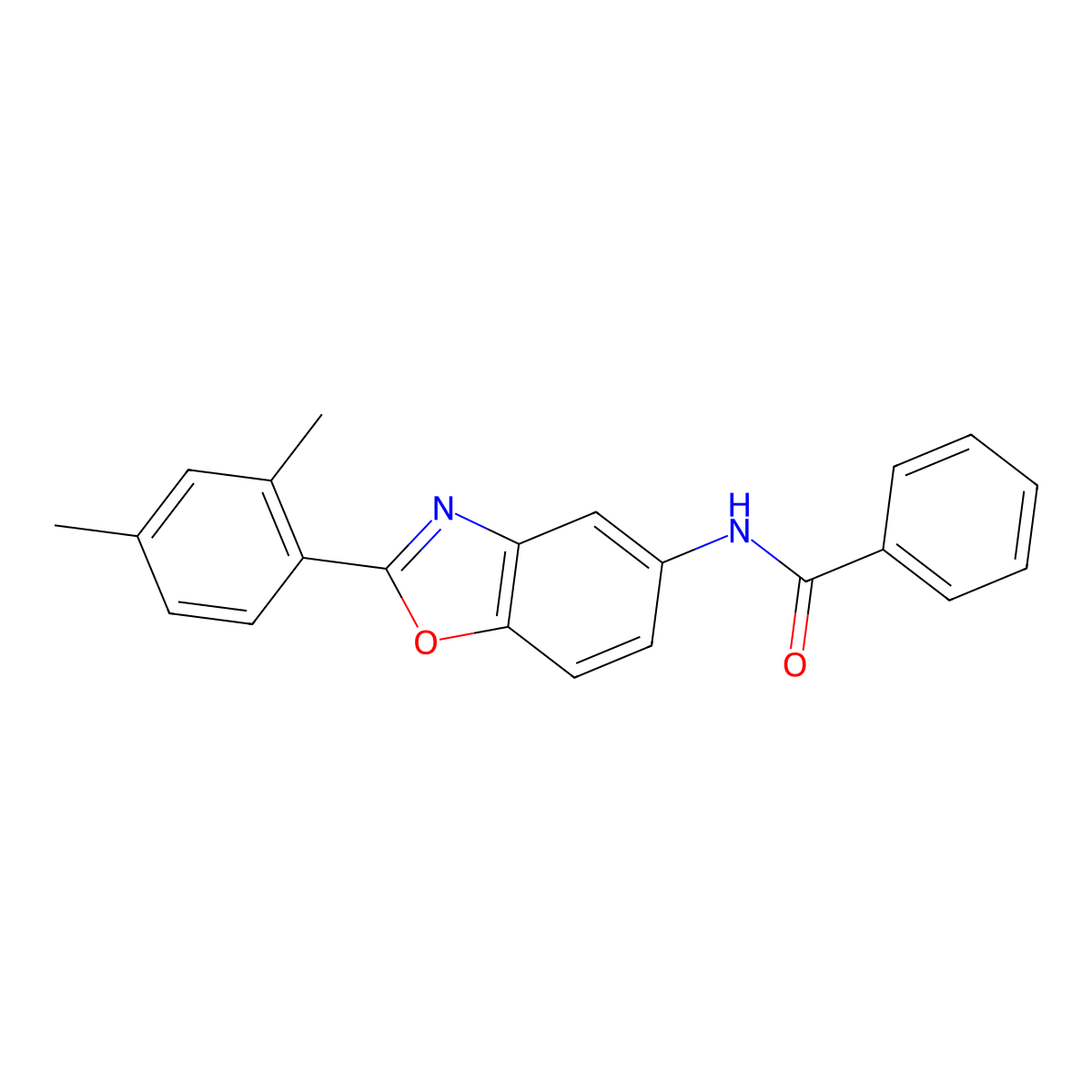 N-[2-(2,4-dimethylphenyl)-1,3-benzoxazol-5-yl]benzamide molecular structure, CAS 330995-98-7