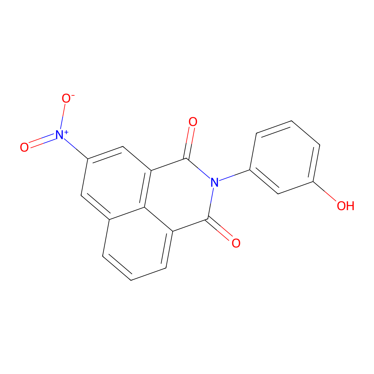 2-(3-hydroxyphenyl)-5-nitro-1H-benzo[de]isoquinoline-1,3(2H)-dione molecular structure, CAS 330997-37-0