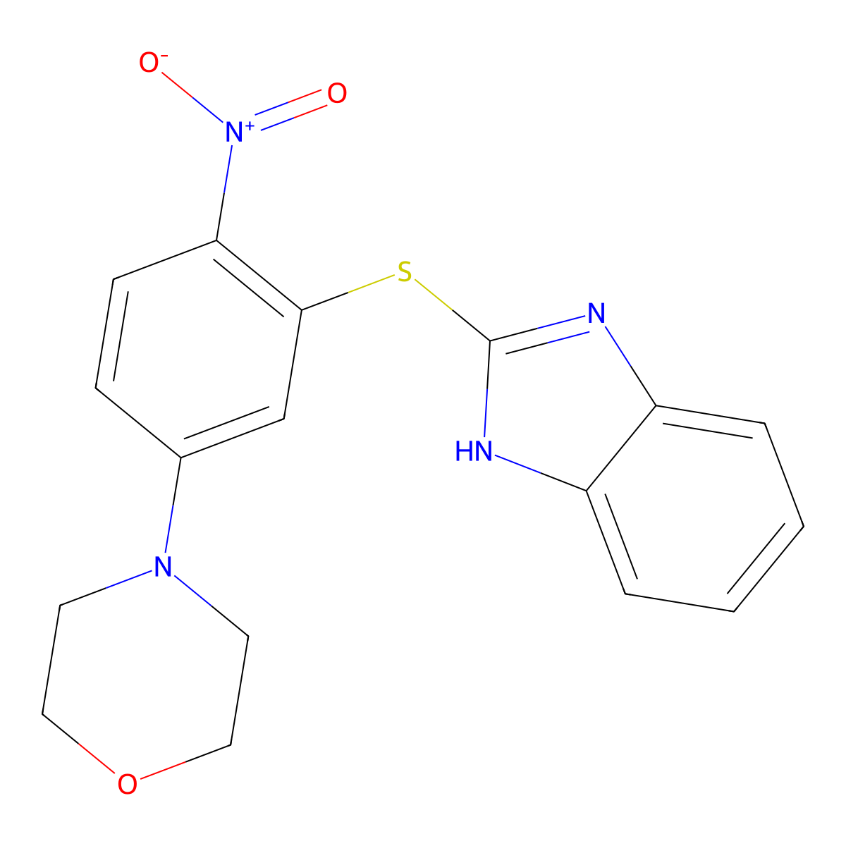 4-[3-(1H-benzimidazol-2-ylsulfanyl)-4-nitrophenyl]morpholine molecular structure, CAS 330997-65-4