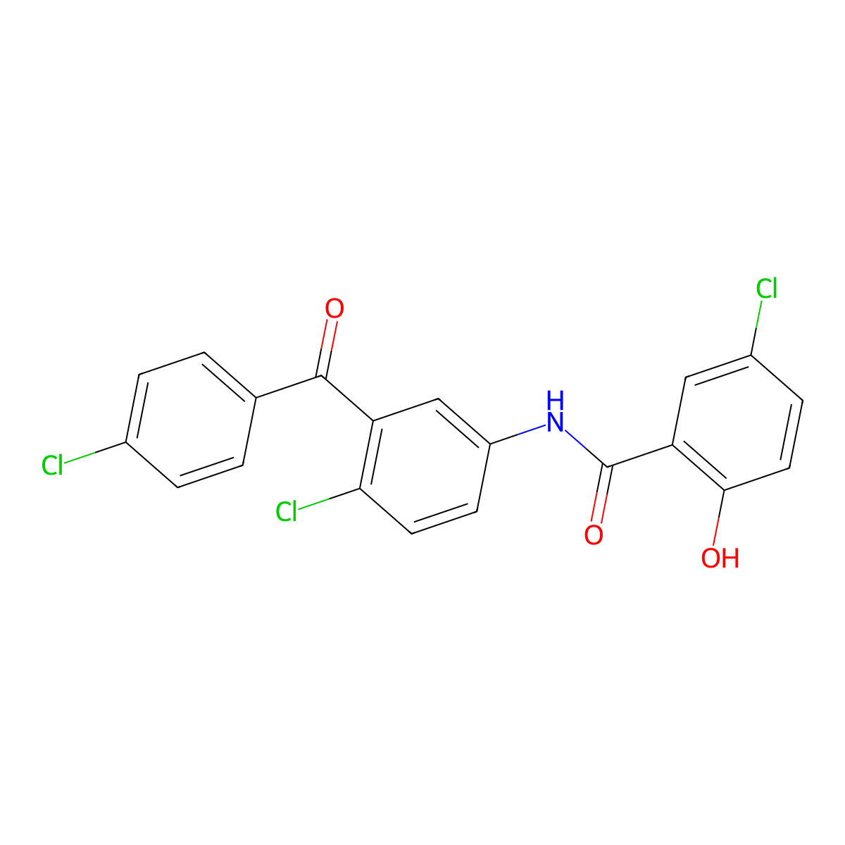 5-chloro-N-[4-chloro-3-(4-chlorobenzoyl)phenyl]-2-hydroxybenzamide molecular structure, CAS 330997-83-6
