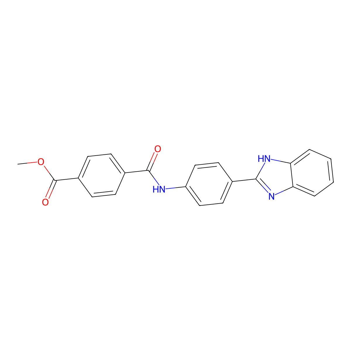 methyl 4-{[4-(1H-1,3-benzodiazol-2-yl)phenyl]carbamoyl}benzoate molecular structure, CAS 330998-40-8