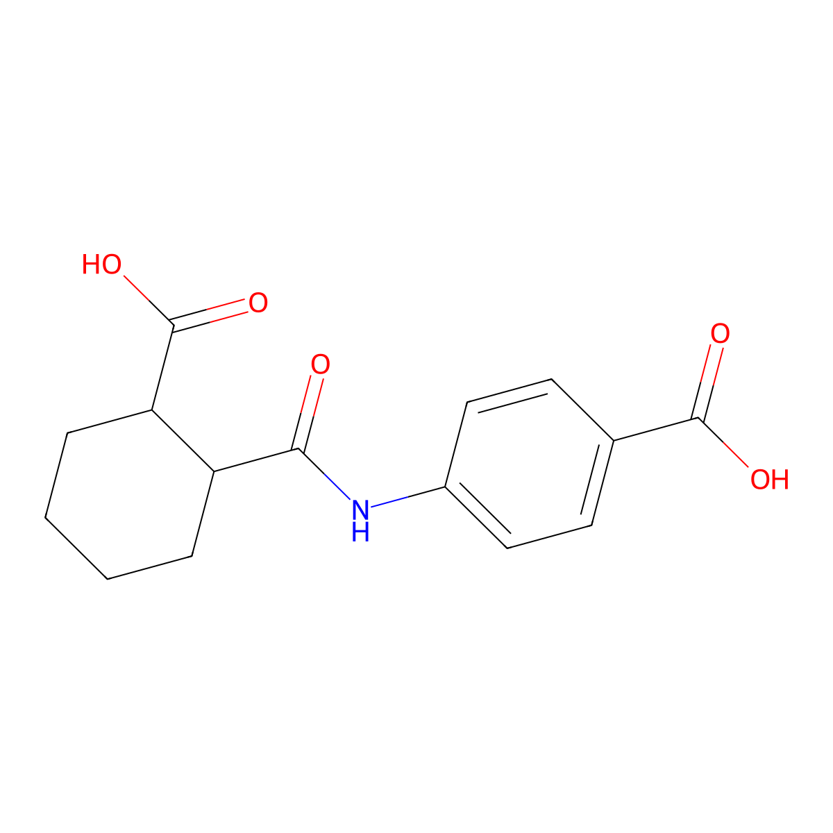 4-[(2-Carboxycyclohexanecarbonyl)amino]benzoic acid molecular structure, CAS 330998-45-3