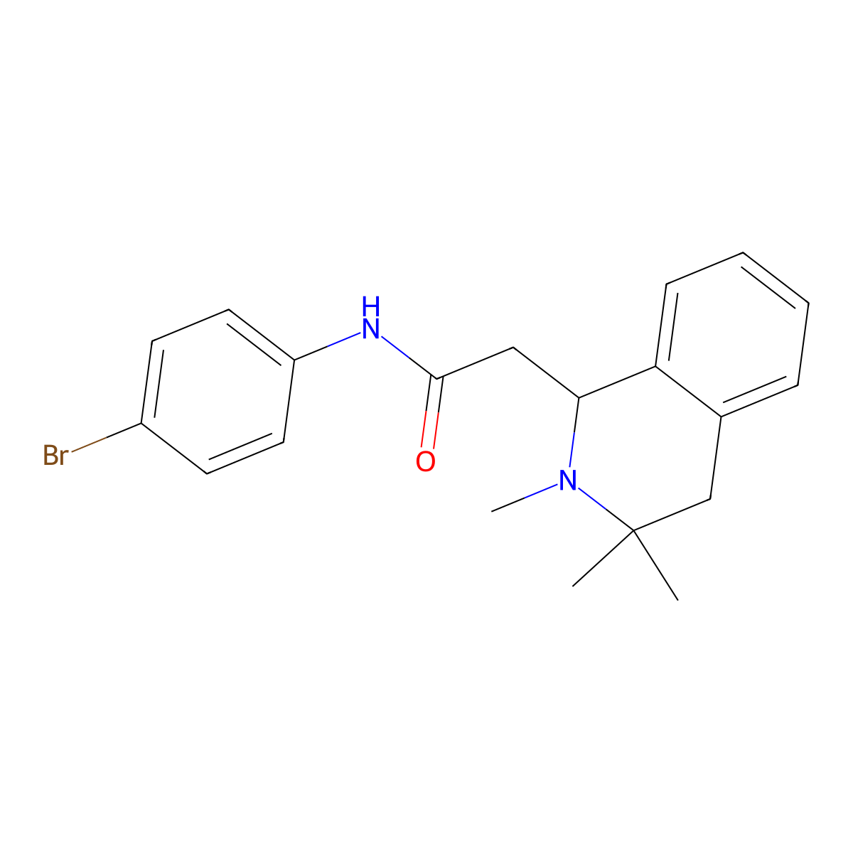 N-(4-bromophenyl)-2-(2,3,3-trimethyl-1,2,3,4-tetrahydroisoquinolin-1-yl)acetamide molecular structure, CAS 330998-61-3