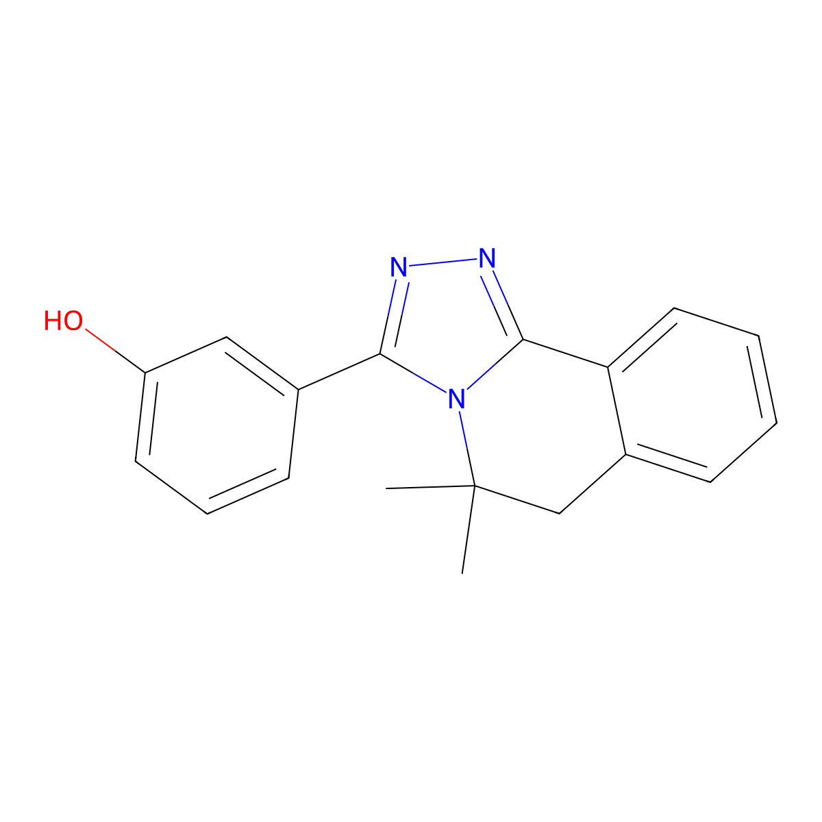 3-(5,5-Dimethyl-5,6-dihydro[1,2,4]triazolo[3,4-a]isoquinolin-3-yl)phenol molecular structure, CAS 330998-71-5