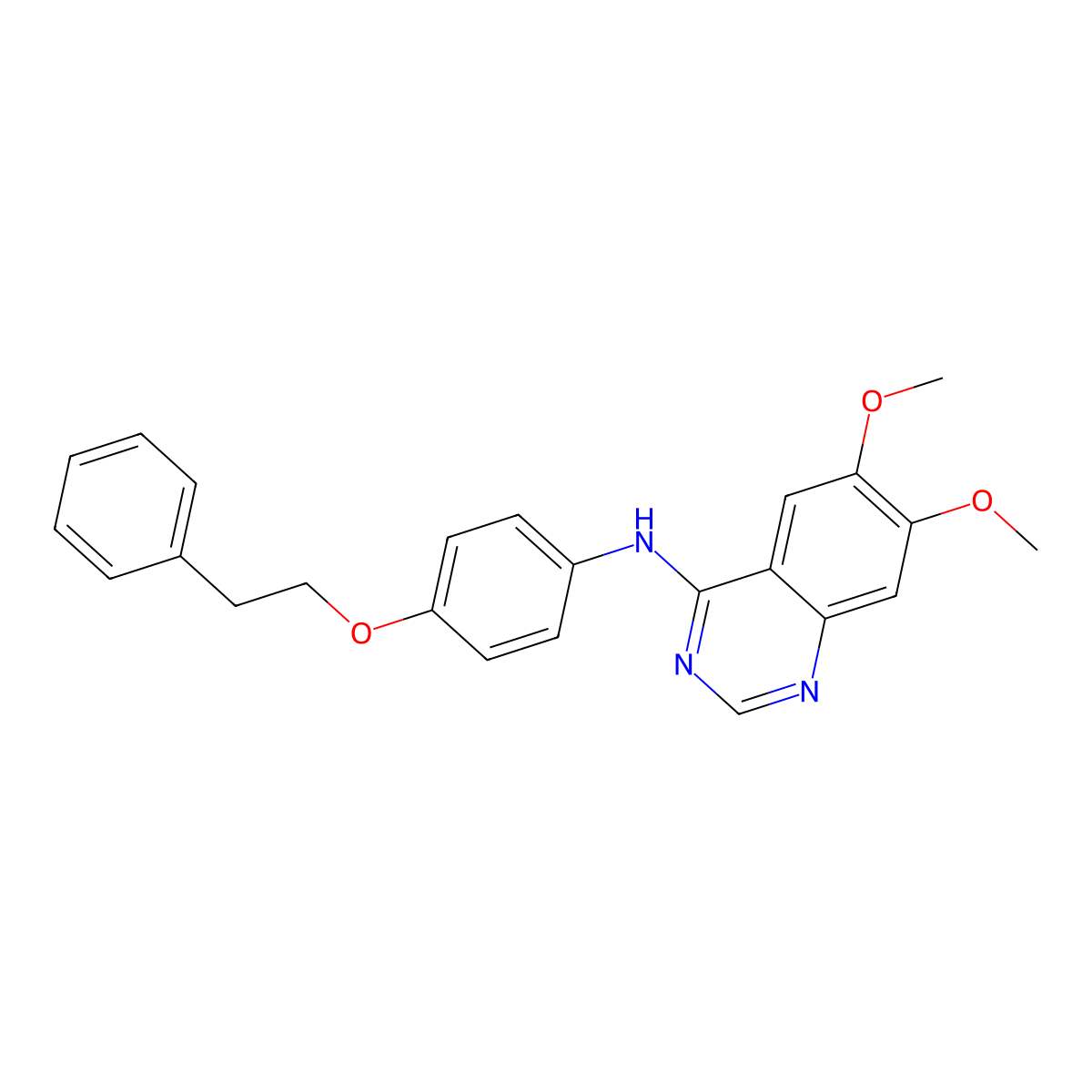 6,7-Dimethoxy-N-(4-phenethoxyphenyl)quinazolin-4-amine molecular structure, CAS 330999-45-6