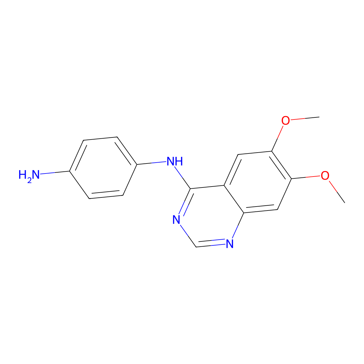 N1-(6,7-Dimethoxyquinazolin-4-yl)benzene-1,4-diamine molecular structure, CAS 330999-50-3