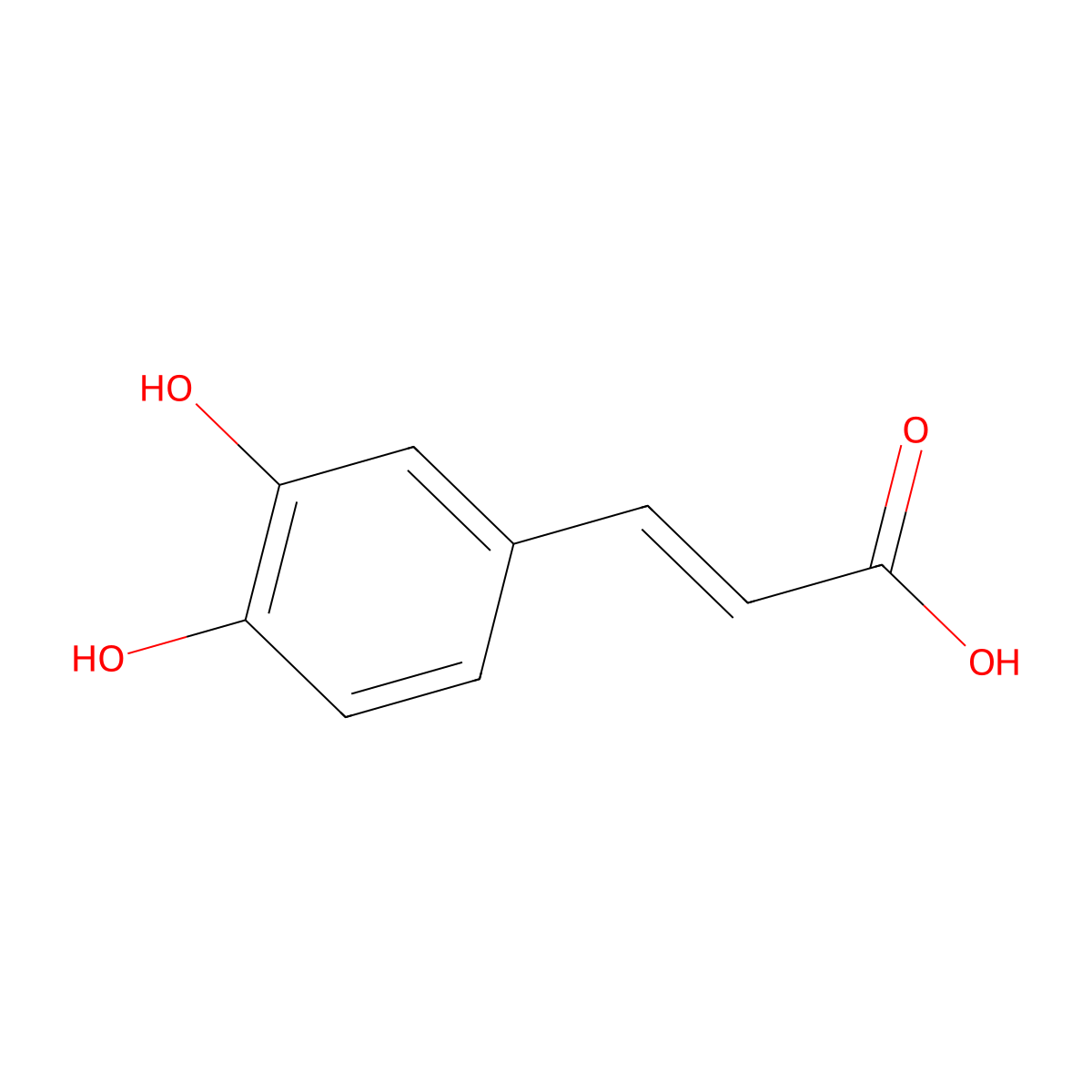 Caffeic Acid molecular structure, CAS 331-39-5