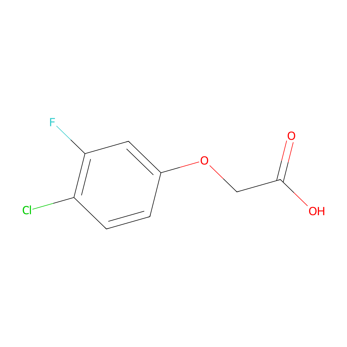 2-(4-Chloro-3-fluorophenoxy)acetic acid molecular structure, CAS 331-41-9