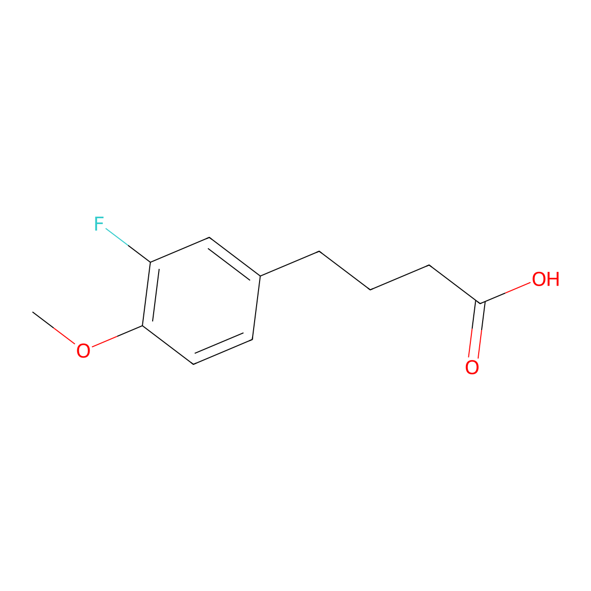 4-(3-Fluoro-4-methoxyphenyl)butanoic acid molecular structure, CAS 331-42-0