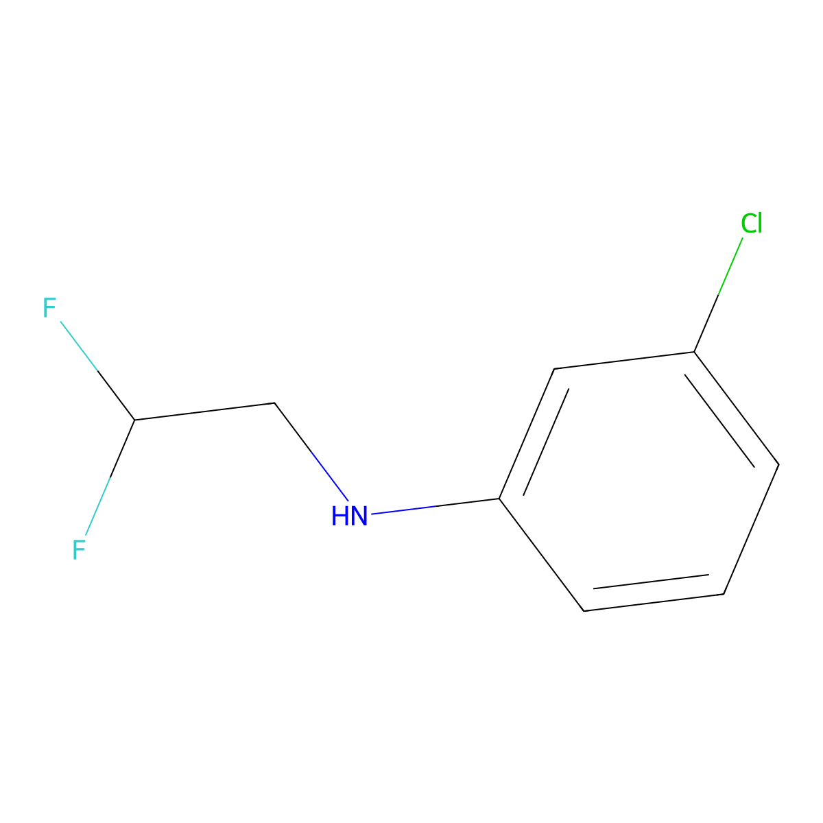 Aniline, m-chloro-N-(2,2-difluoroethyl)- molecular structure, CAS 331-54-4
