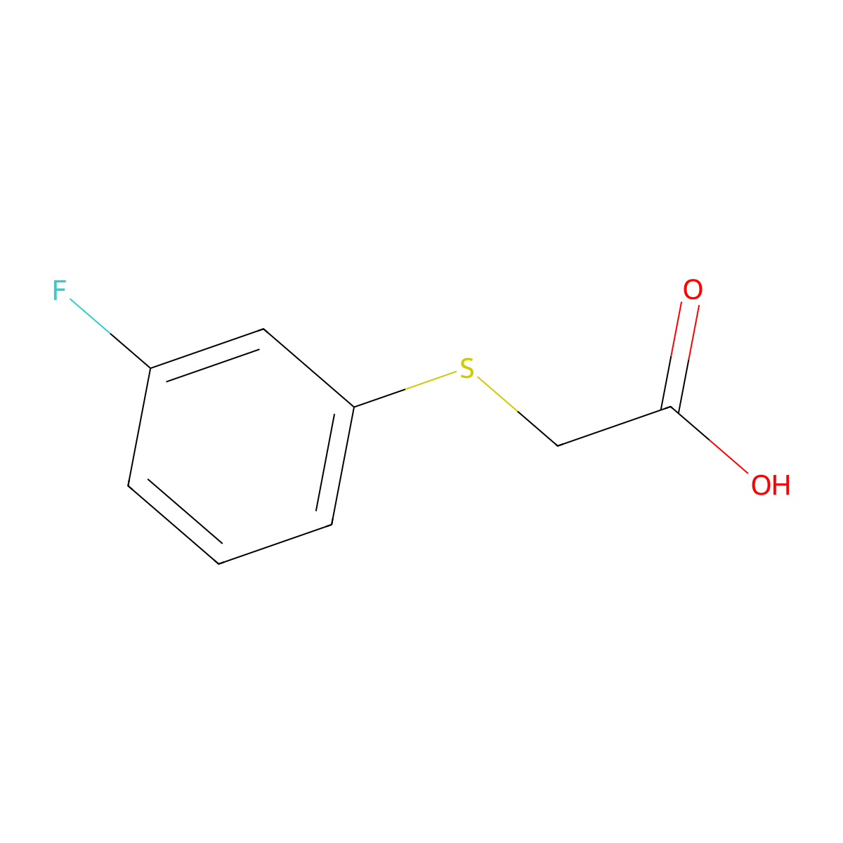 2-((3-Fluorophenyl)thio)acetic acid molecular structure, CAS 331-55-5