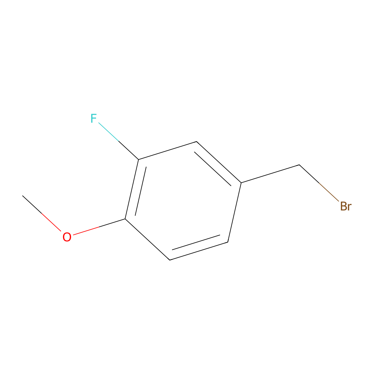 4-(Bromomethyl)-2-fluoro-1-methoxybenzene molecular structure, CAS 331-61-3