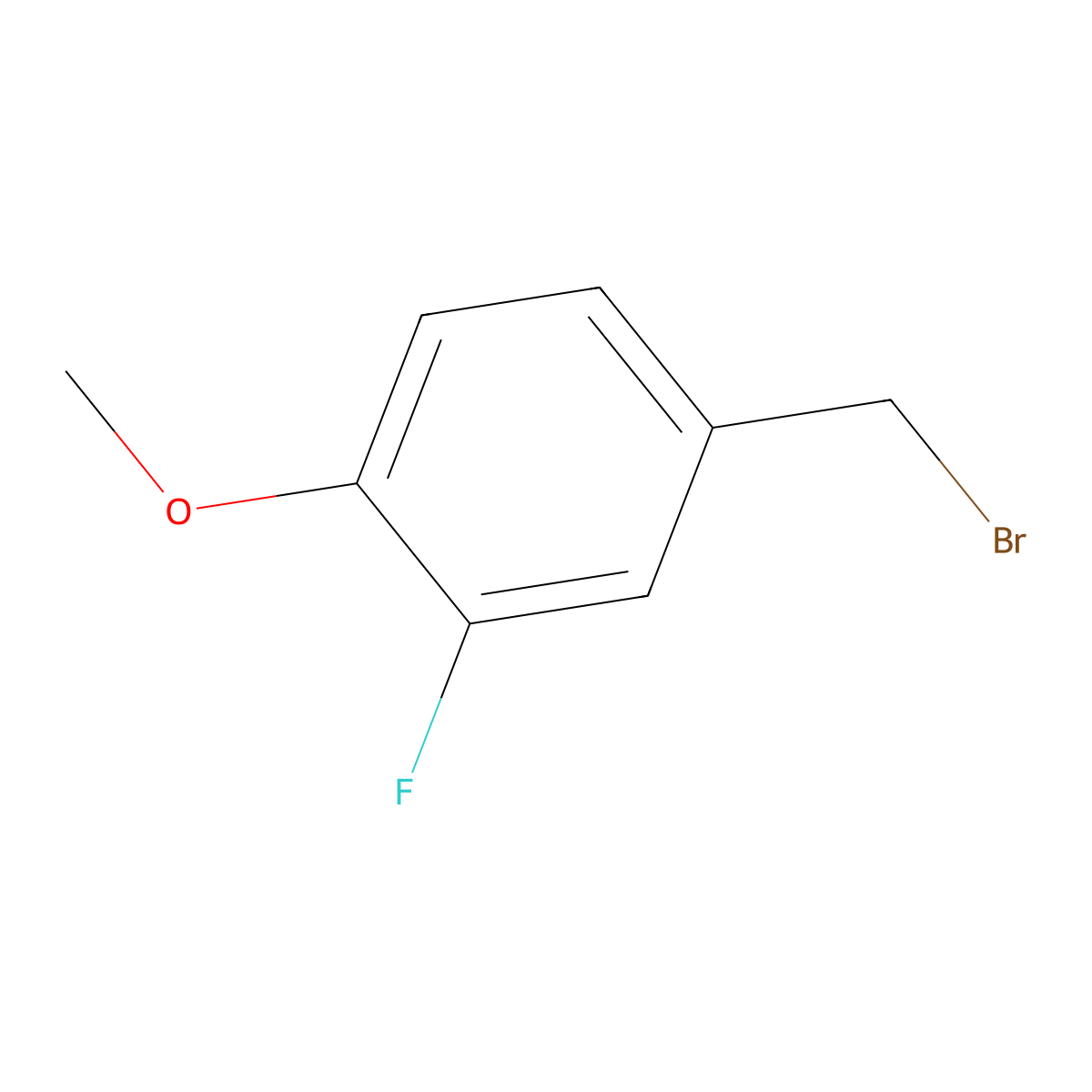 4-(Bromomethyl)-2-fluoro-1-methoxybenzene molecular structure, CAS 331-61-3
