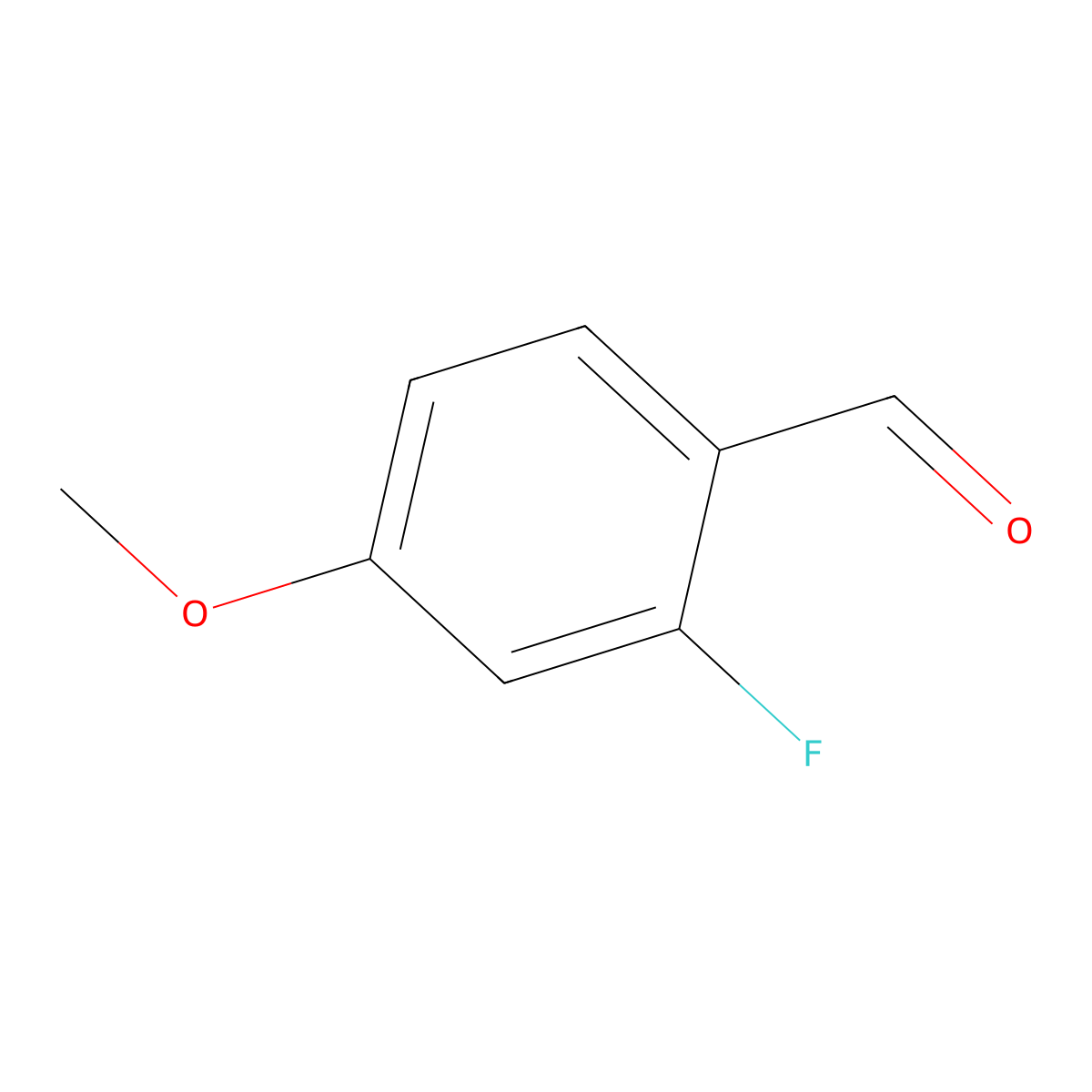 2-Fluoro-4-methoxybenzaldehyde molecular structure, CAS 331-64-6