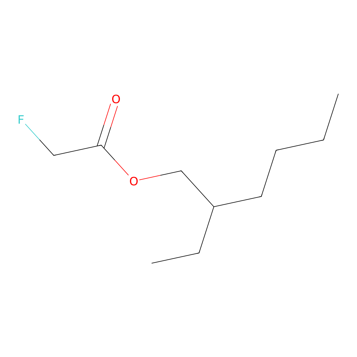 Acetic acid, fluoro-, (2-ethylhexyl) ester molecular structure, CAS 331-87-3