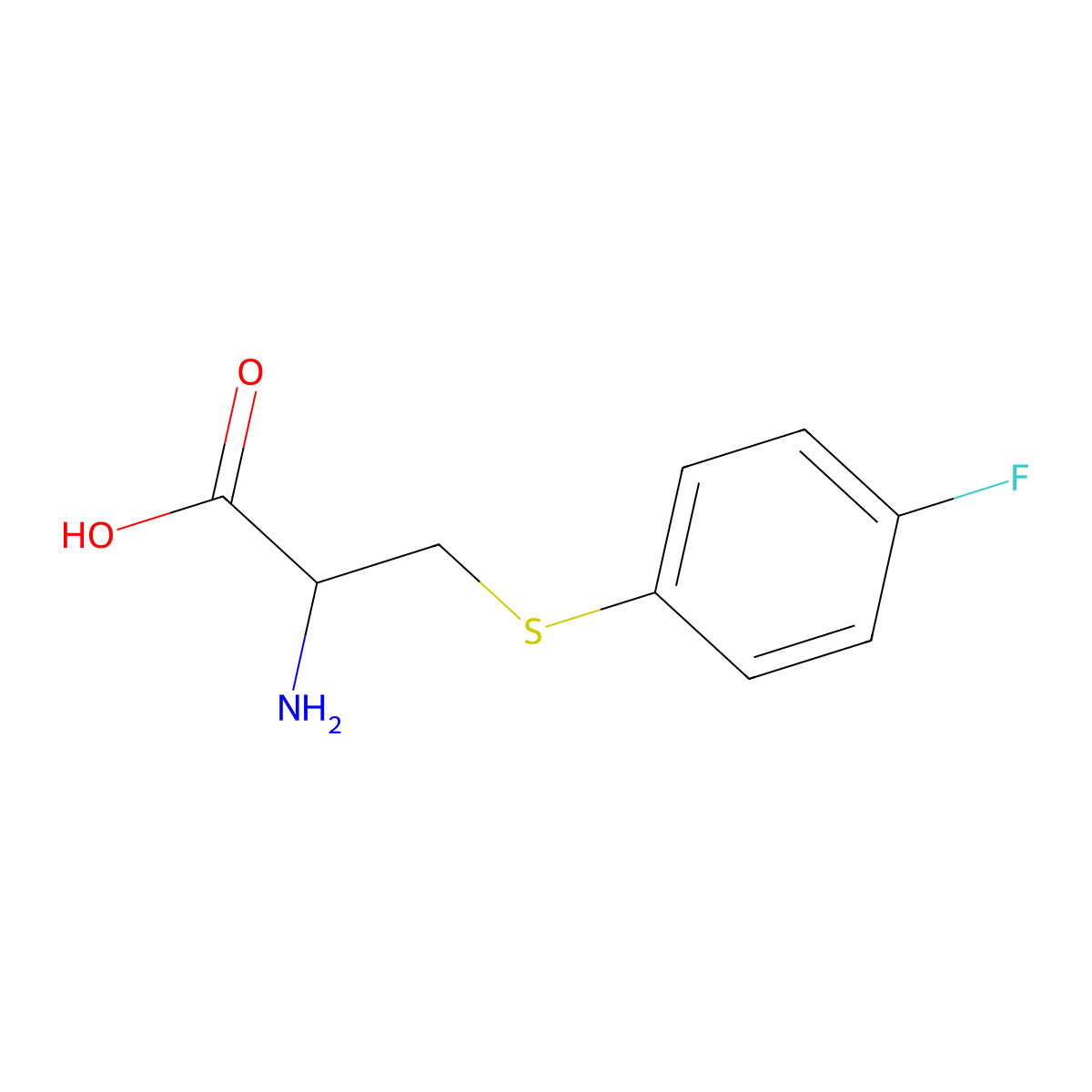 2-Amino-3-(4-fluorophenyl)sulfanylpropanoic acid molecular structure, CAS 331-90-8