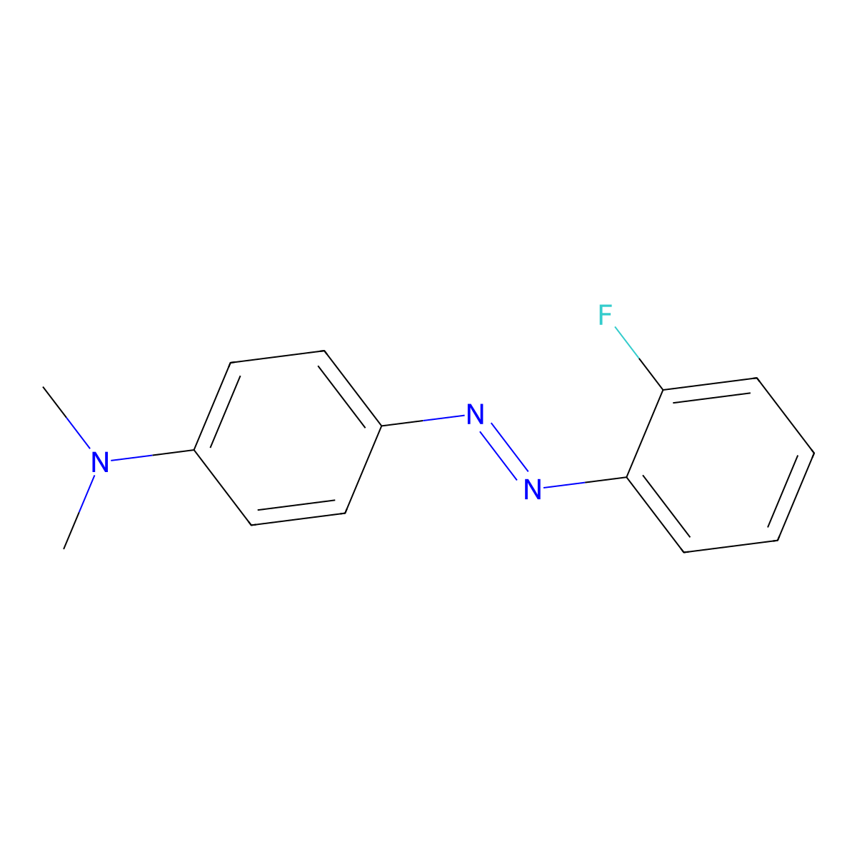 2'-Fluoro-4-dimethylaminoazobenzene molecular structure, CAS 331-91-9