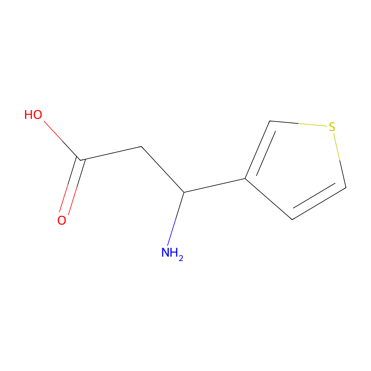 3-Amino-3-(3-thienyl)propanoic acid molecular structure, CAS 3310-99-4