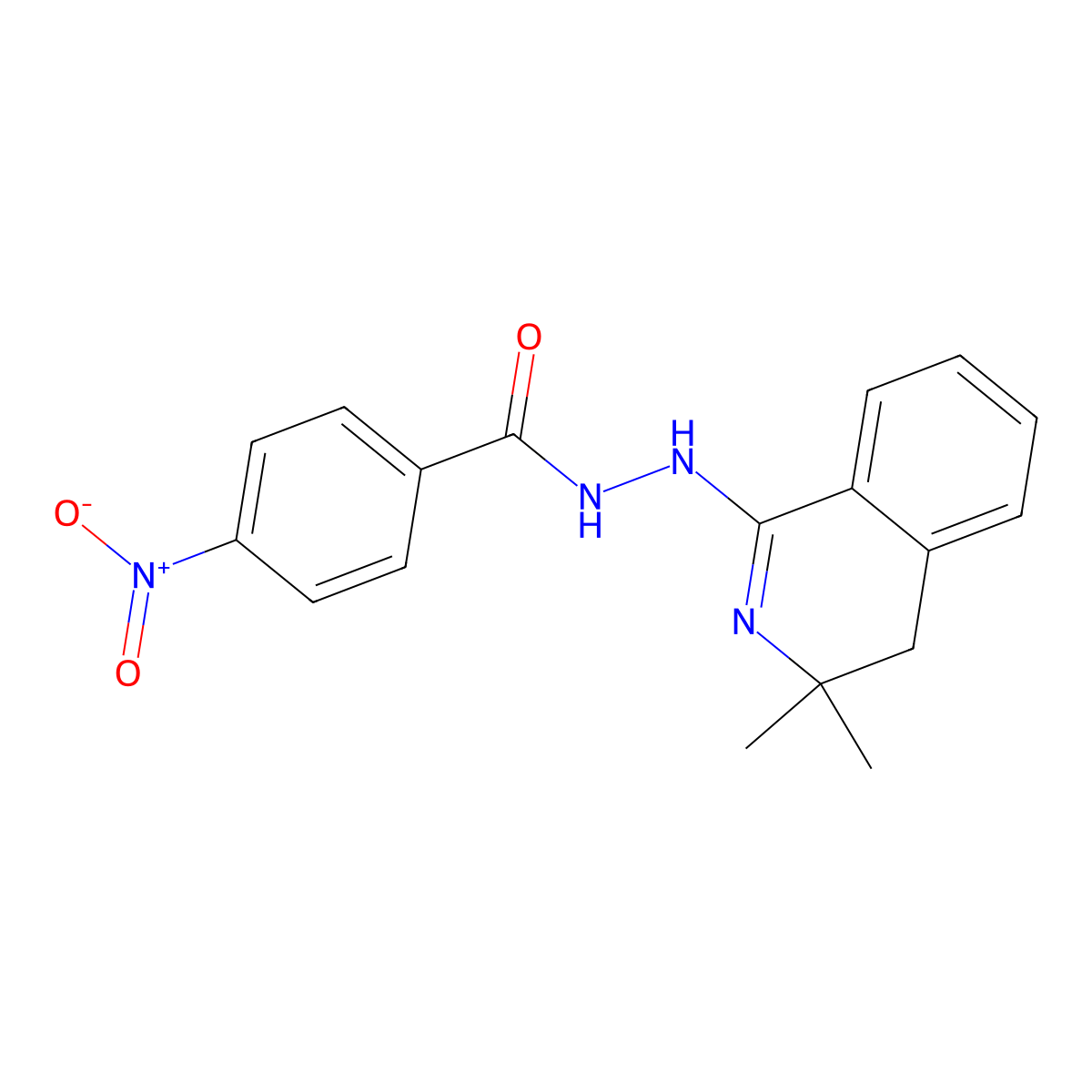 N'-(3,3-dimethyl-4H-isoquinolin-1-yl)-4-nitrobenzohydrazide molecular structure, CAS 331001-21-9
