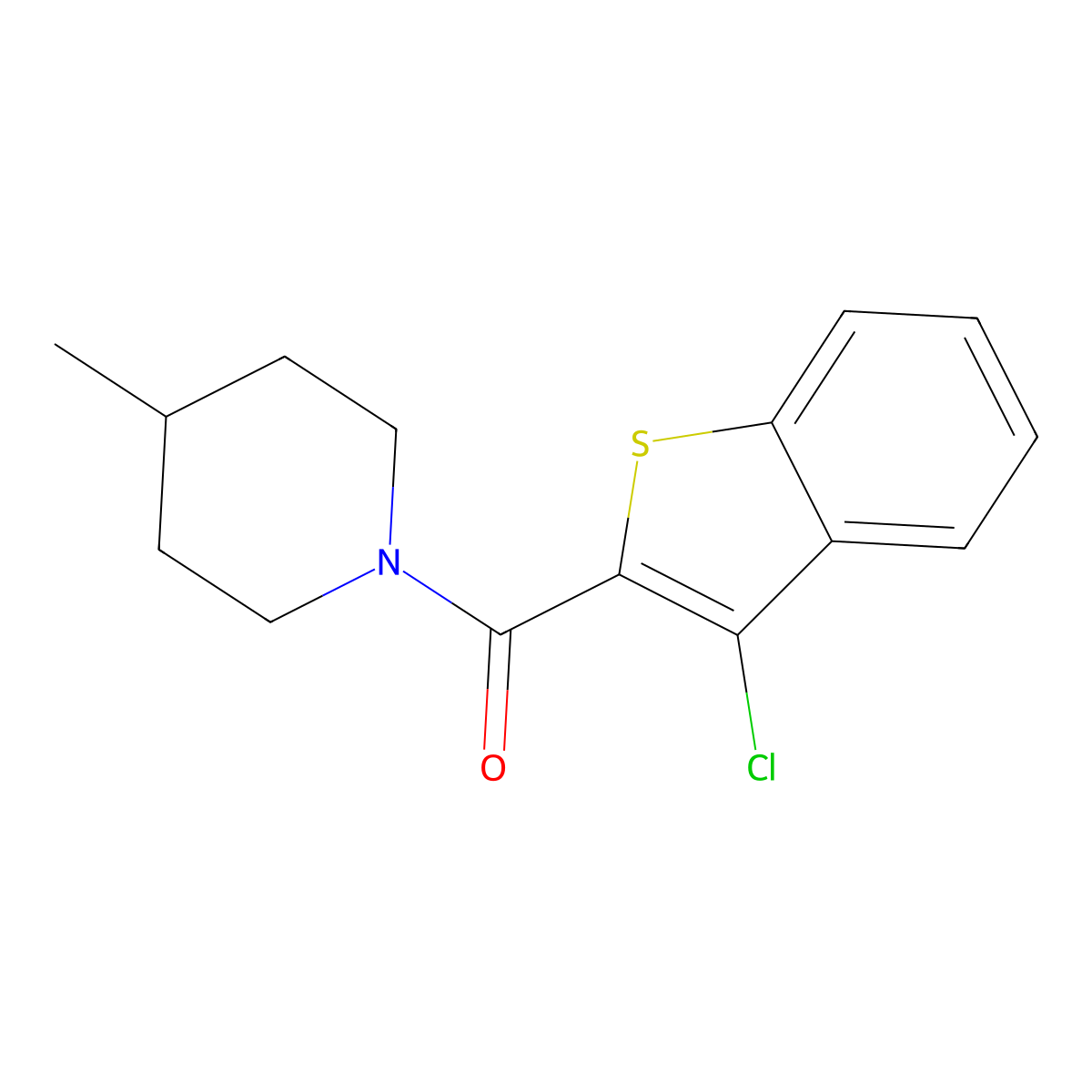 1-[(3-Chloro-1-benzothien-2-yl)carbonyl]-4-methylpiperidine molecular structure, CAS 331001-53-7