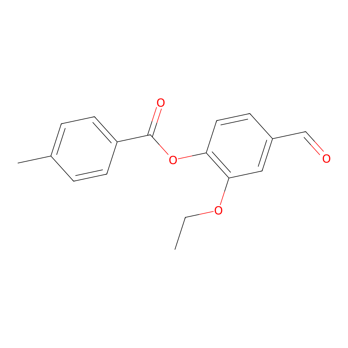 2-Ethoxy-4-formylphenyl 4-methylbenzoate molecular structure, CAS 331002-74-5