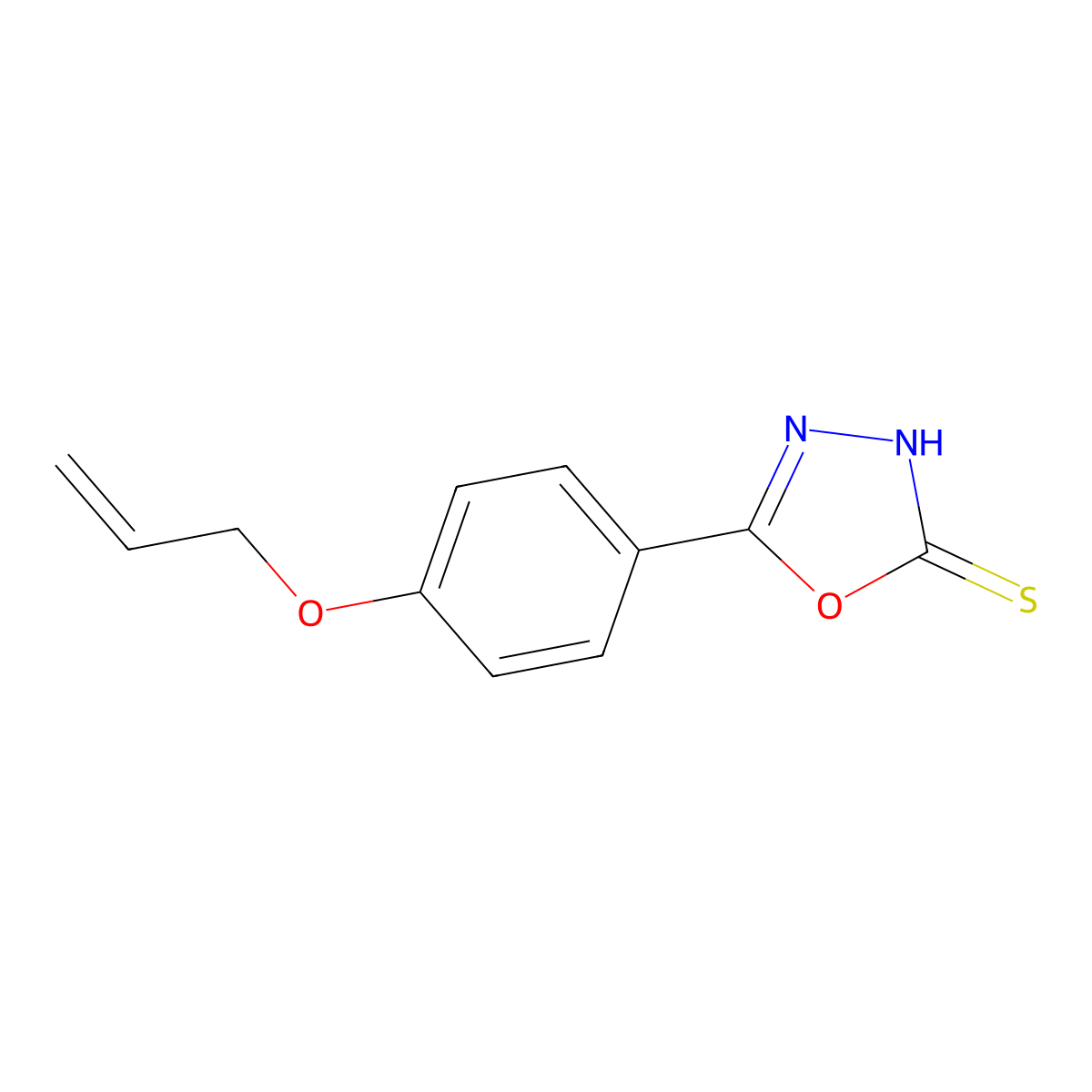 5-[4-(Prop-2-en-1-yloxy)phenyl]-1,3,4-oxadiazole-2-thiol molecular structure, CAS 331002-91-6