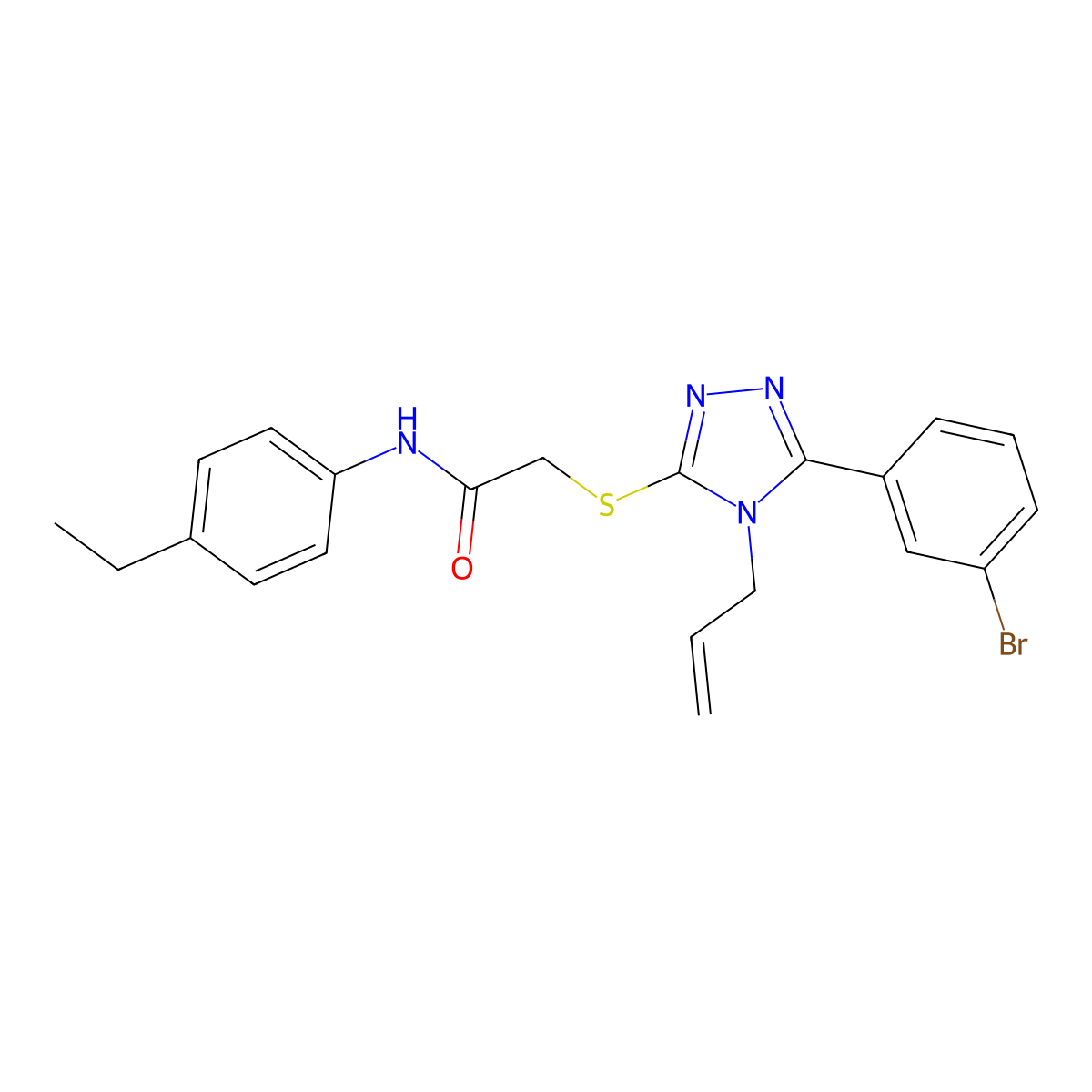 2-[[5-(3-bromophenyl)-4-prop-2-enyl-1,2,4-triazol-3-yl]sulfanyl]-N-(4-ethylphenyl)acetamide molecular structure, CAS 331002-99-4
