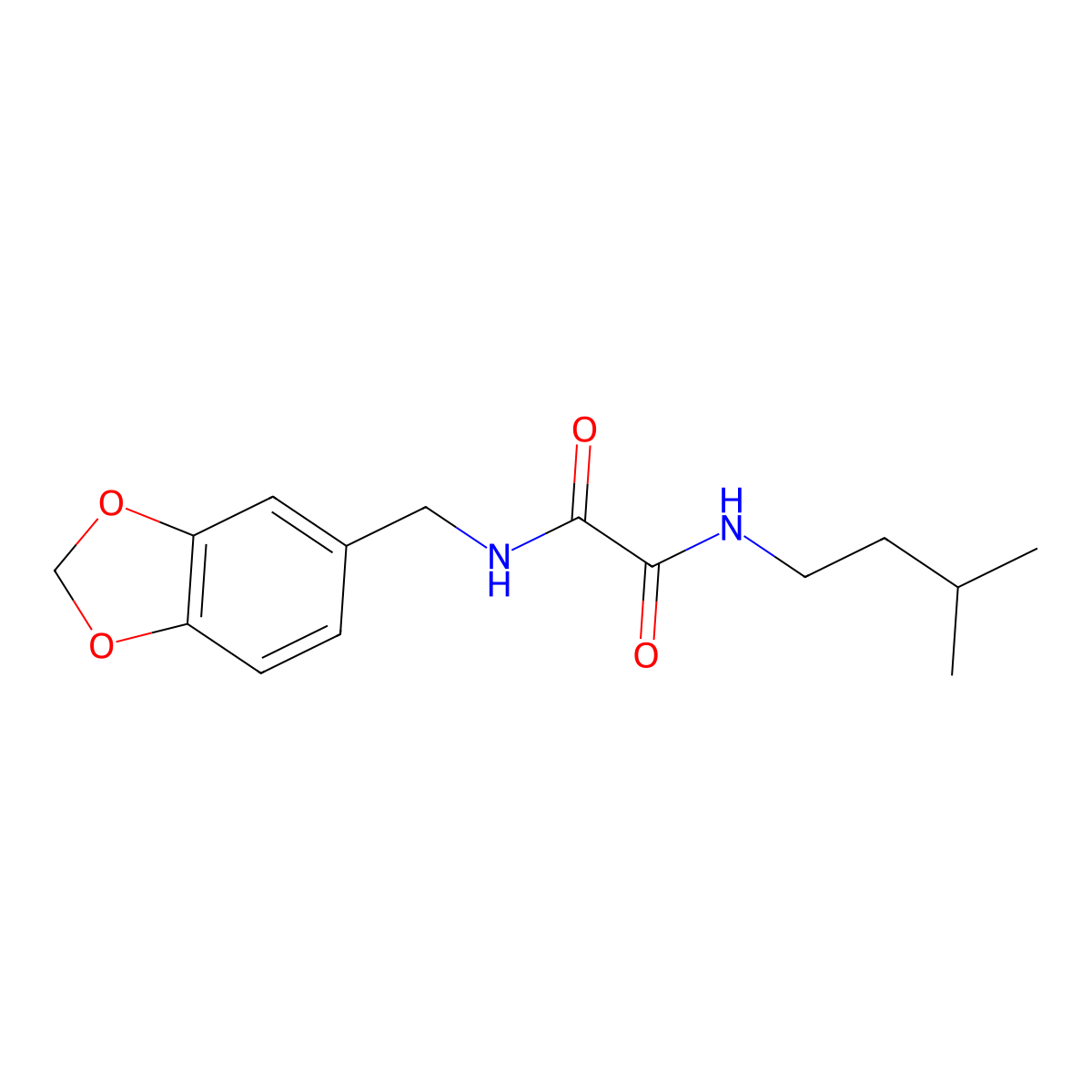 N'-(1,3-benzodioxol-5-ylmethyl)-N-(3-methylbutyl)oxamide molecular structure, CAS 331004-24-1