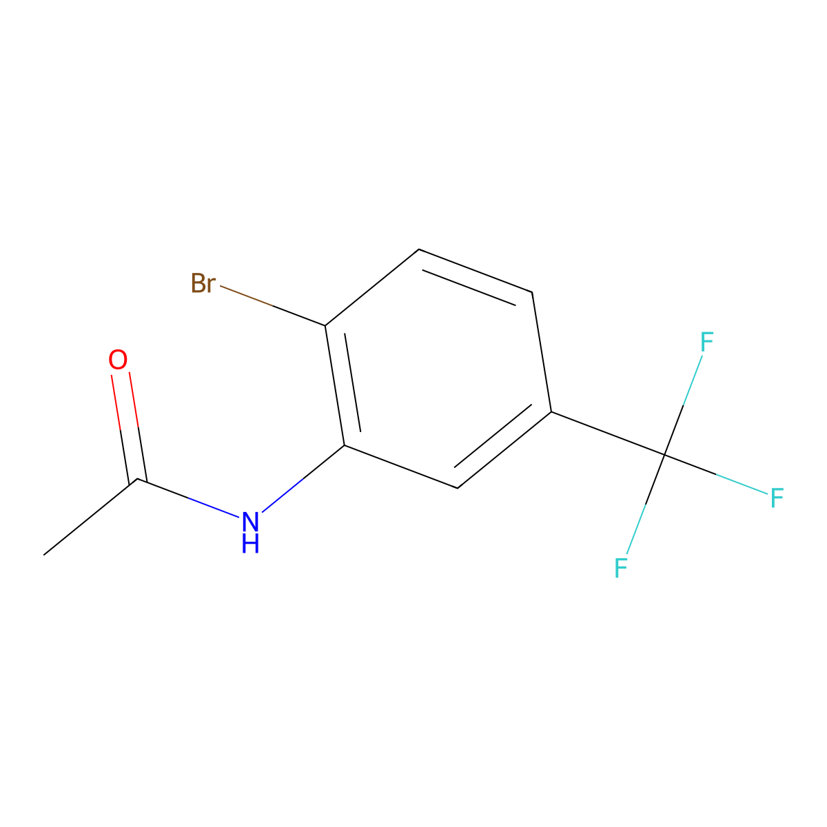 N-[2-bromo-5-(trifluoromethyl)phenyl]acetamide molecular structure, CAS 331005-35-7