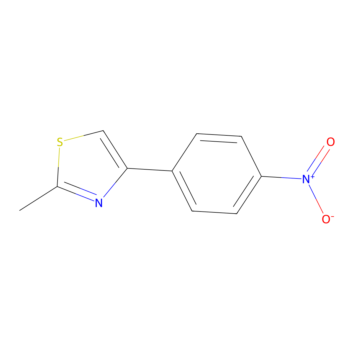 2-Methyl-4-(4-nitrophenyl)thiazole molecular structure, CAS 33102-81-7