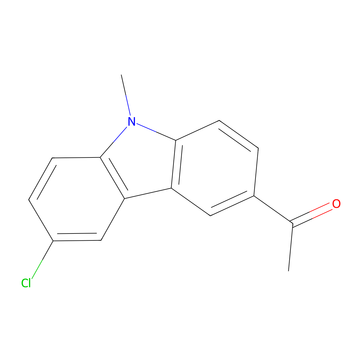 1-(6-Chloro-9-methyl-9H-carbazol-3-yl)ethanone molecular structure, CAS 33107-73-2