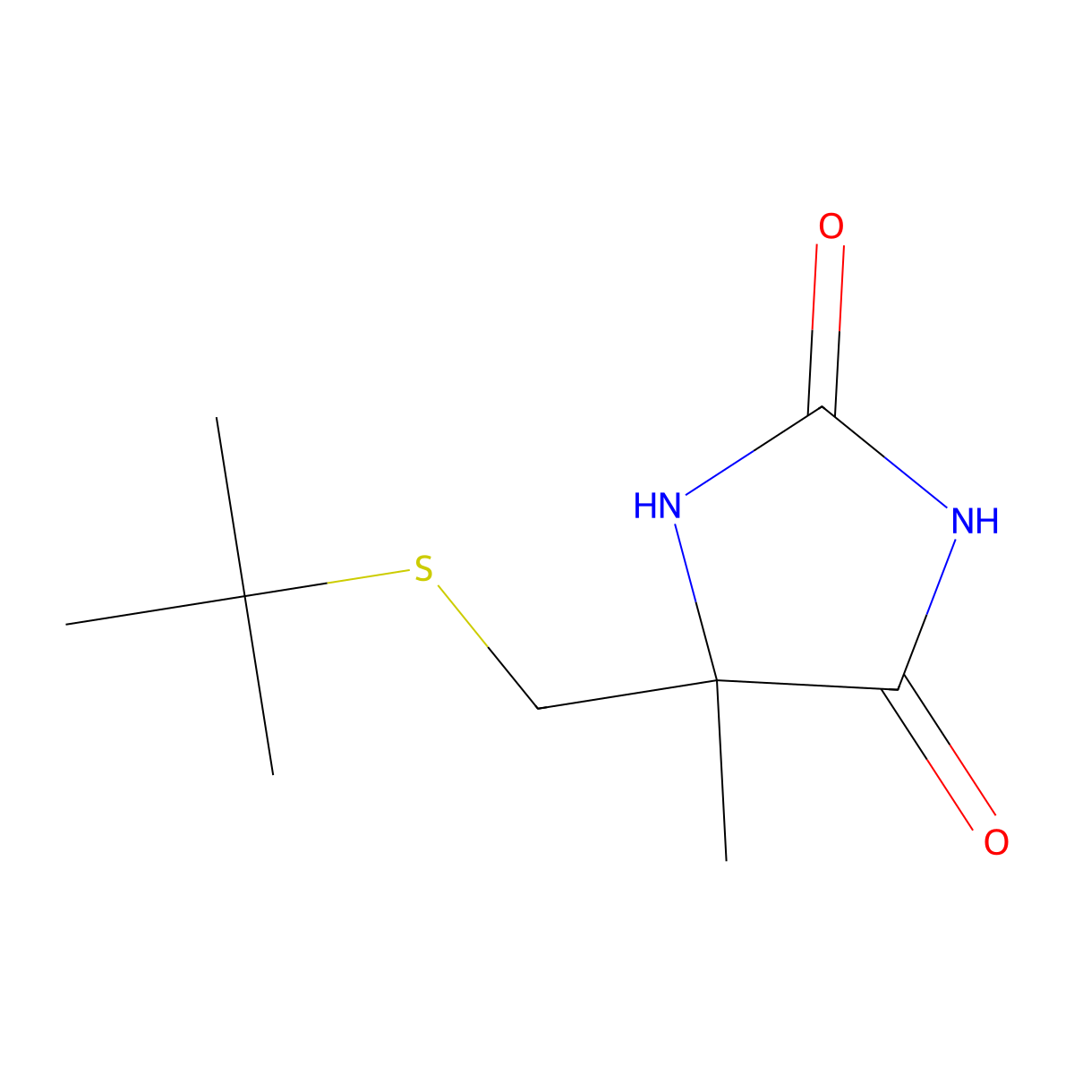 5-Tert-butylthiomethyl-5-methylhydantoin molecular structure, CAS 33109-53-4