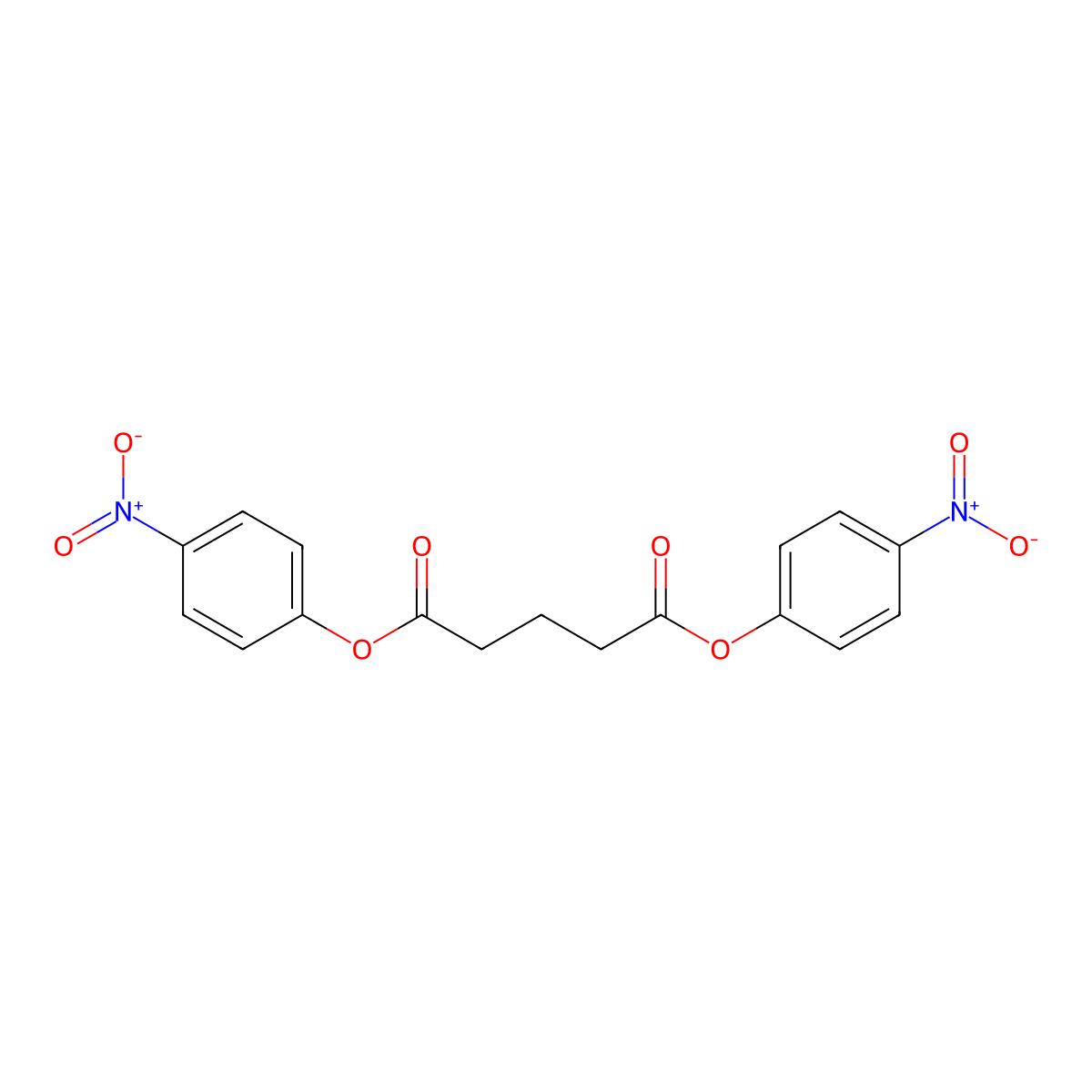 Bis(4-nitrophenyl) pentanedioate molecular structure, CAS 33109-59-0