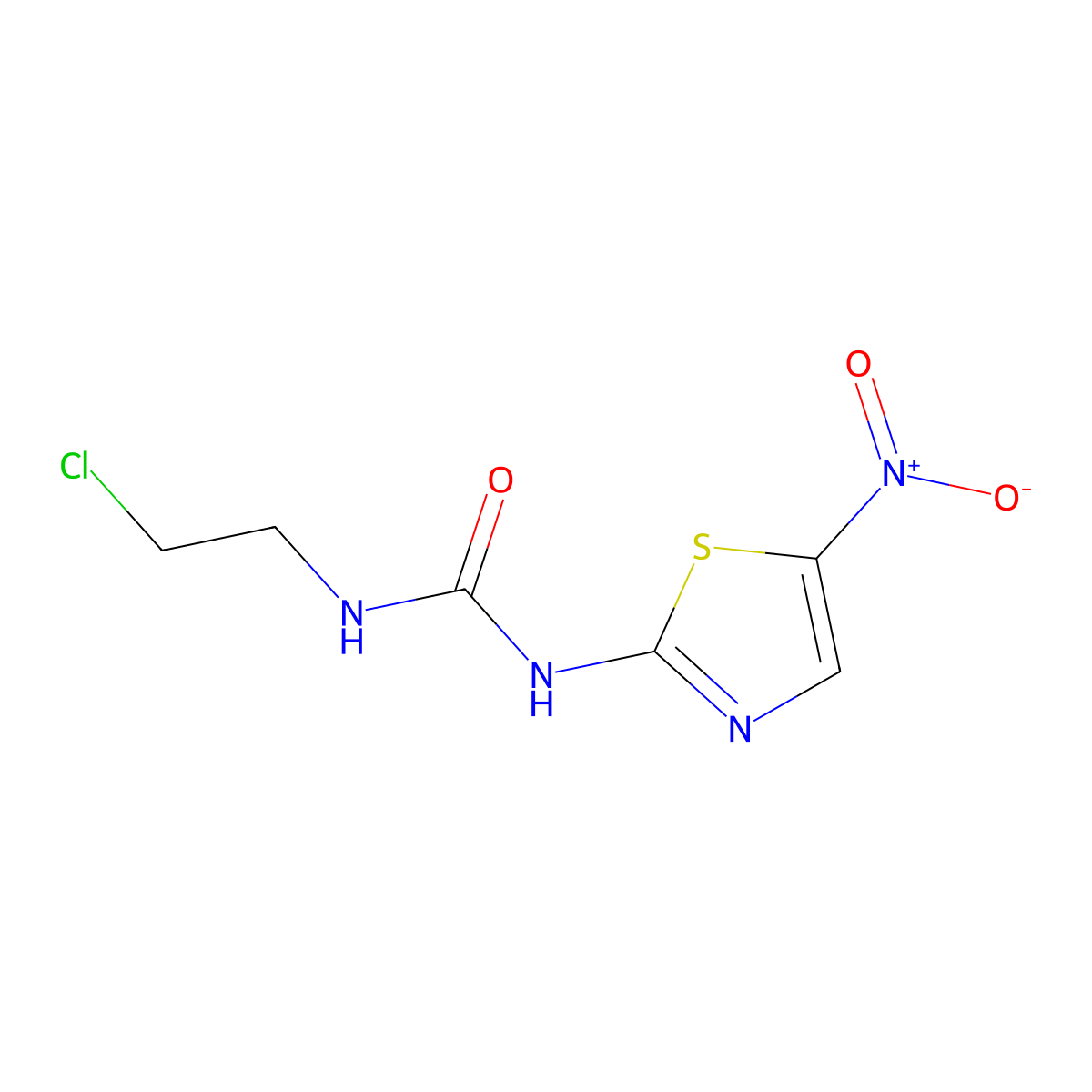 Urea, N-(2-chloroethyl)-N'-(5-nitro-2-thiazolyl)- molecular structure, CAS 3311-98-6