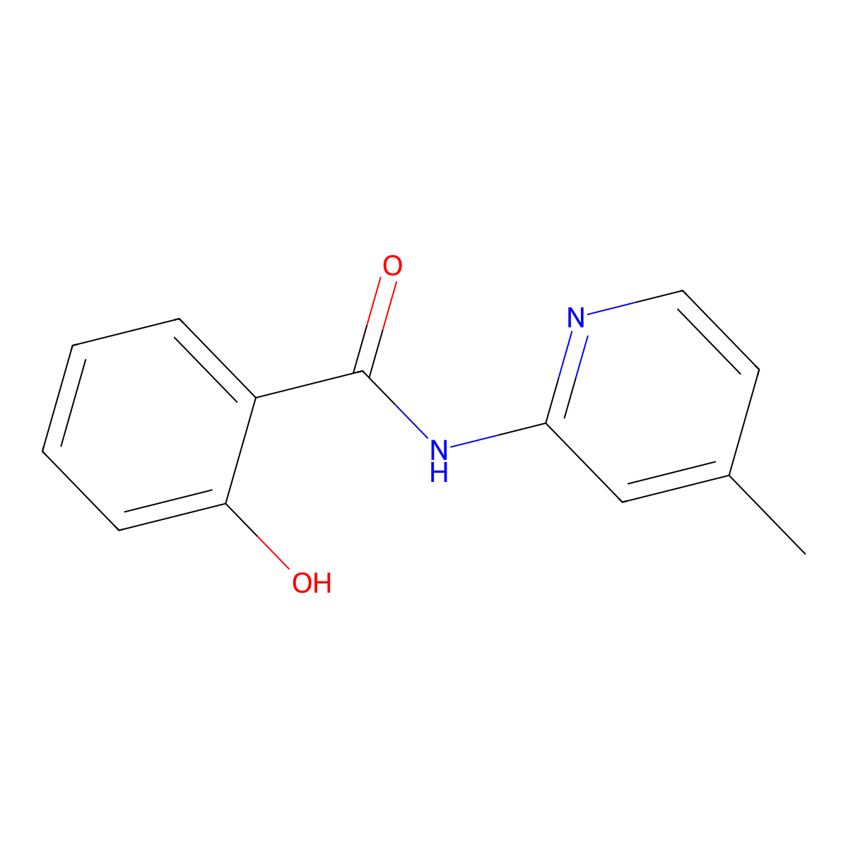 2-hydroxy-N-(4-methylpyridin-2-yl)benzamide molecular structure, CAS 33115-67-2