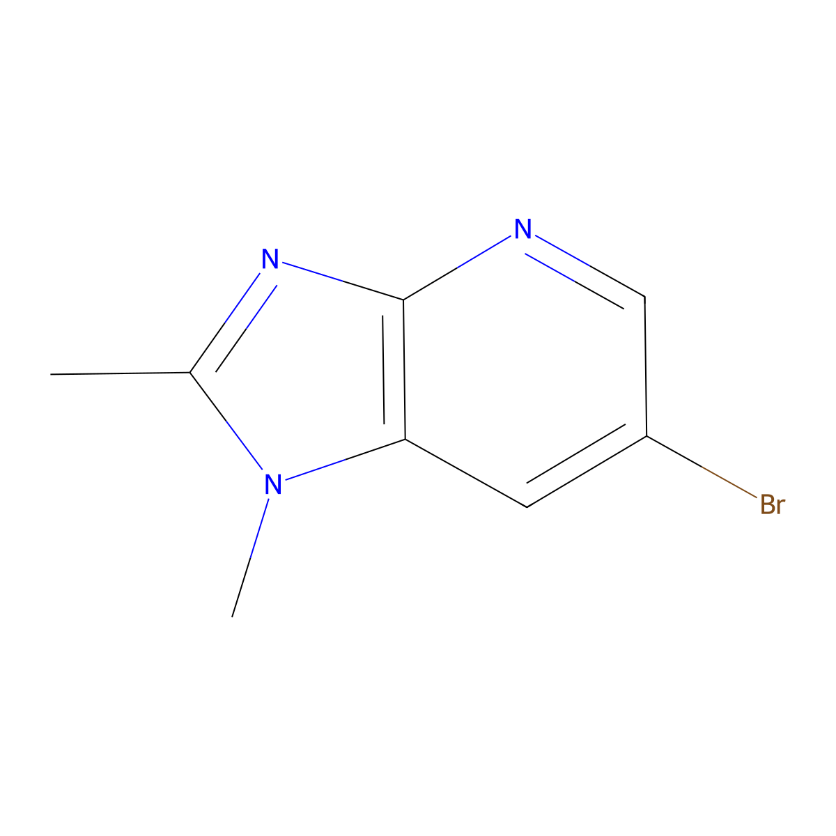 6-Bromo-1,2-dimethyl-imidazo[4,5-b]pyridine molecular structure, CAS 33117-36-1
