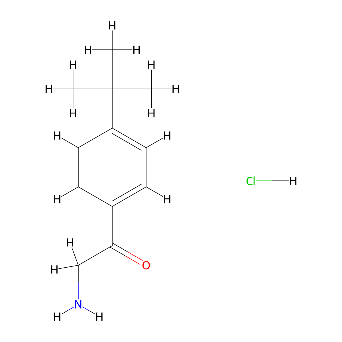 2-Amino-1-(4-tert-butylphenyl)ethan-1-one hydrochloride molecular structure, CAS 33119-71-0