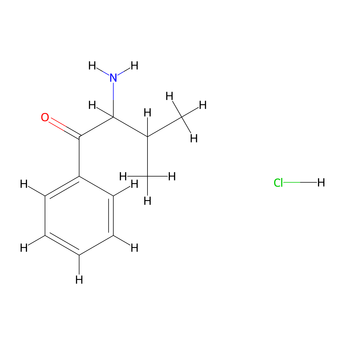 2-Amino-3-methyl-1-phenylbutan-1-one hydrochloride molecular structure, CAS 33119-73-2
