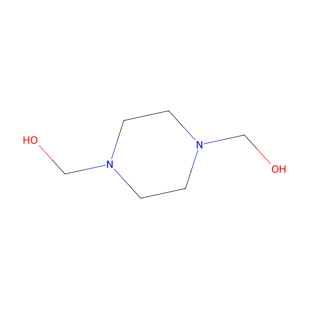 1,4-Piperazinedimethanol molecular structure, CAS 3312-58-1